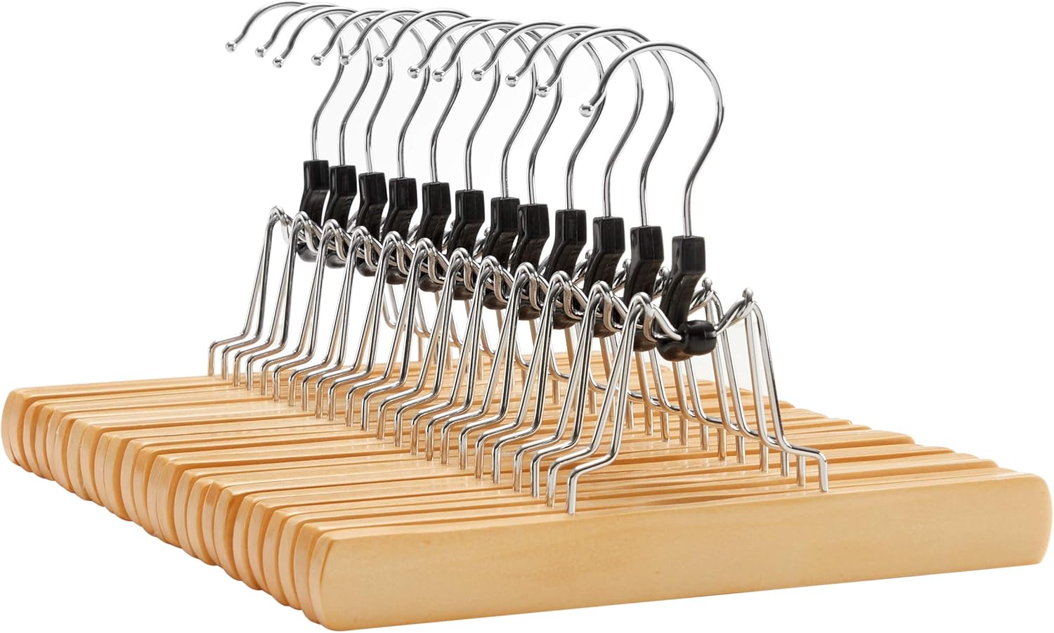Hosenspanner 12er Set Holz Hosenbügel