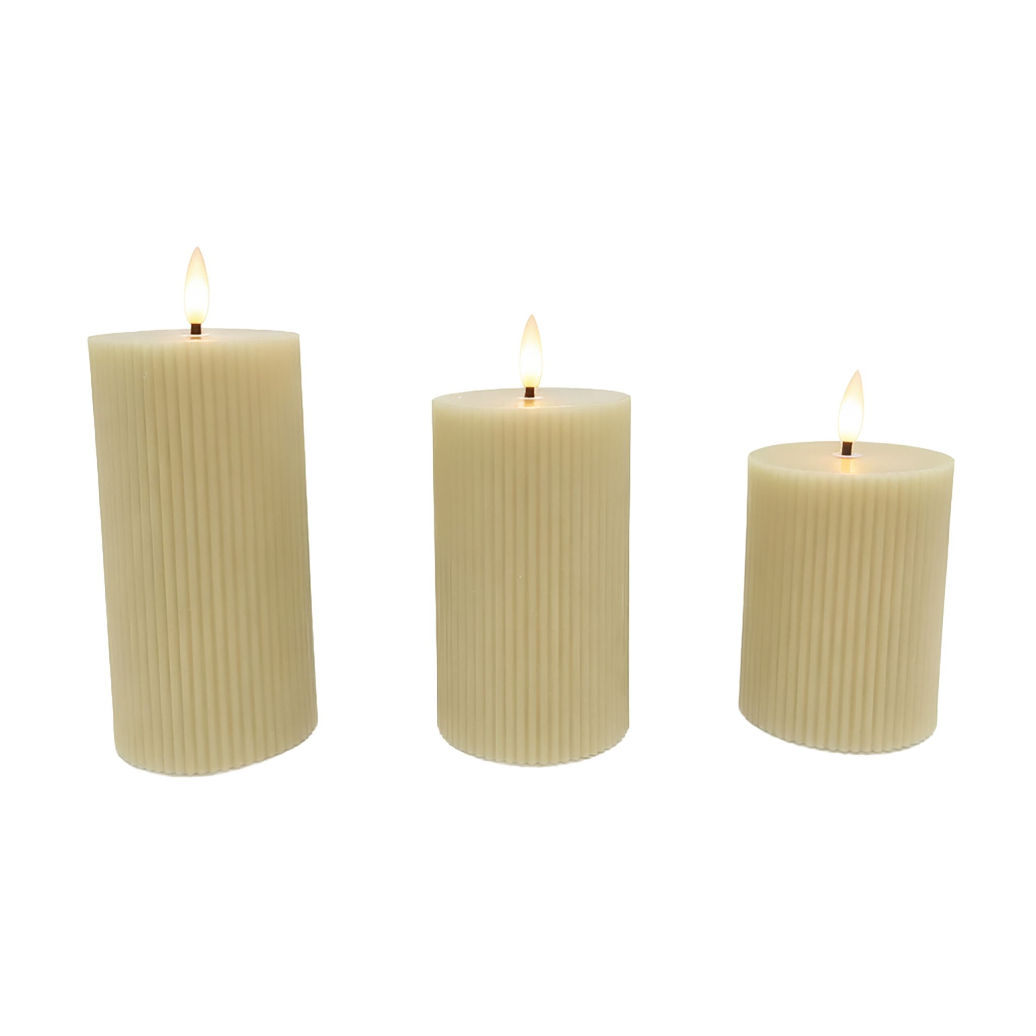 LED Kerzen 3er-Set Beige