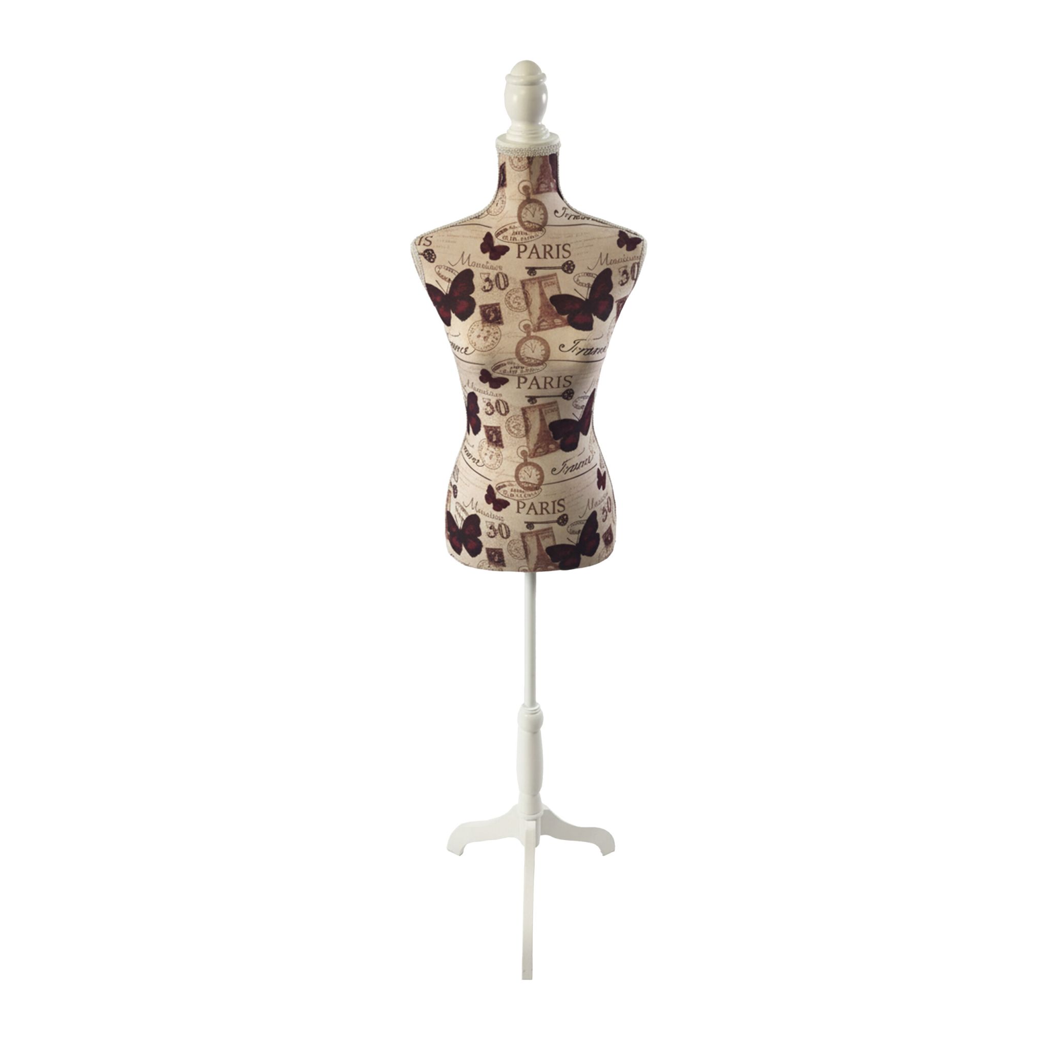 Weibliche Schneiderpuppe 36/38 Paris Beige-Weiss-Dunkelrot