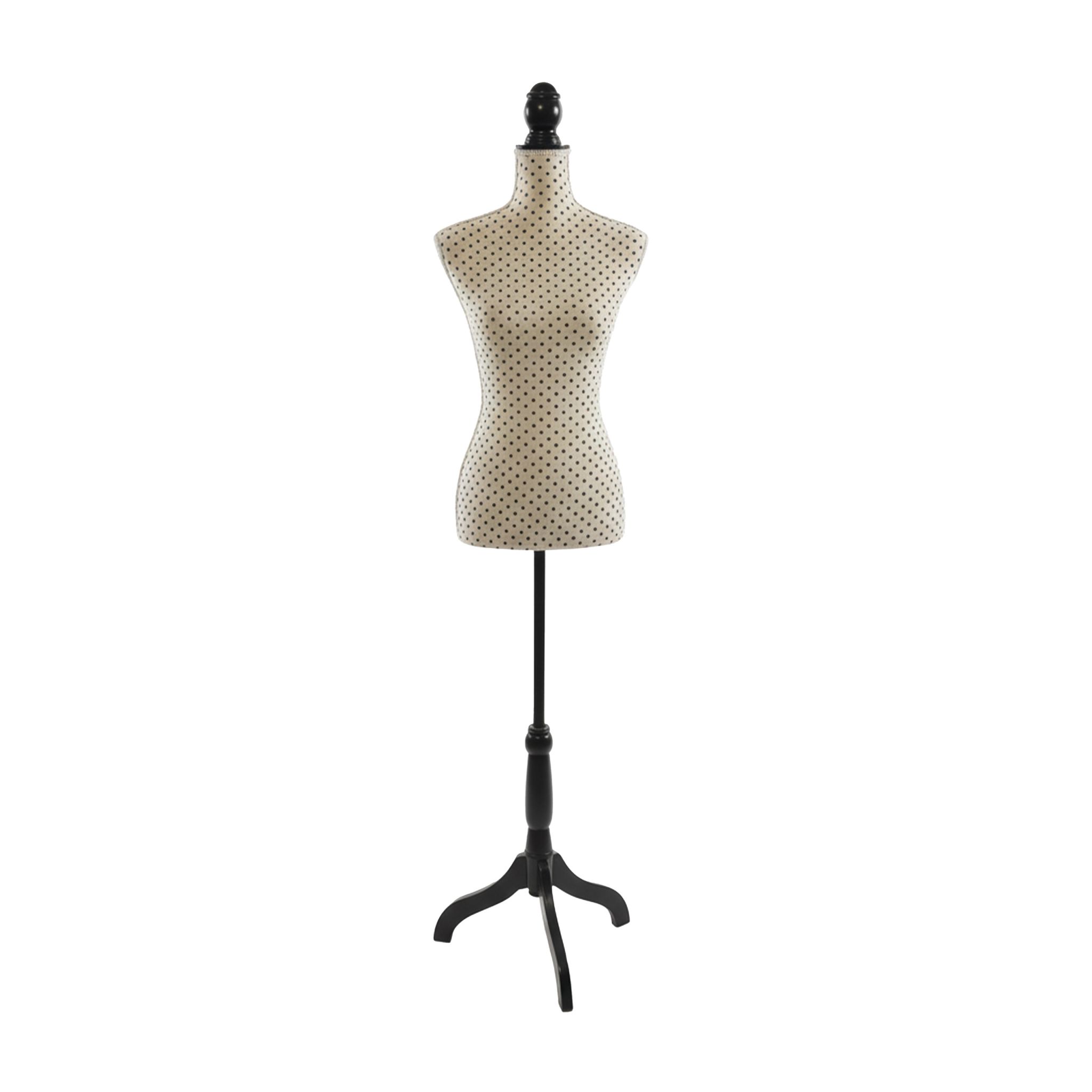 Weibliche Schneiderpuppe 36/38 Punkte Beige-Schwarz