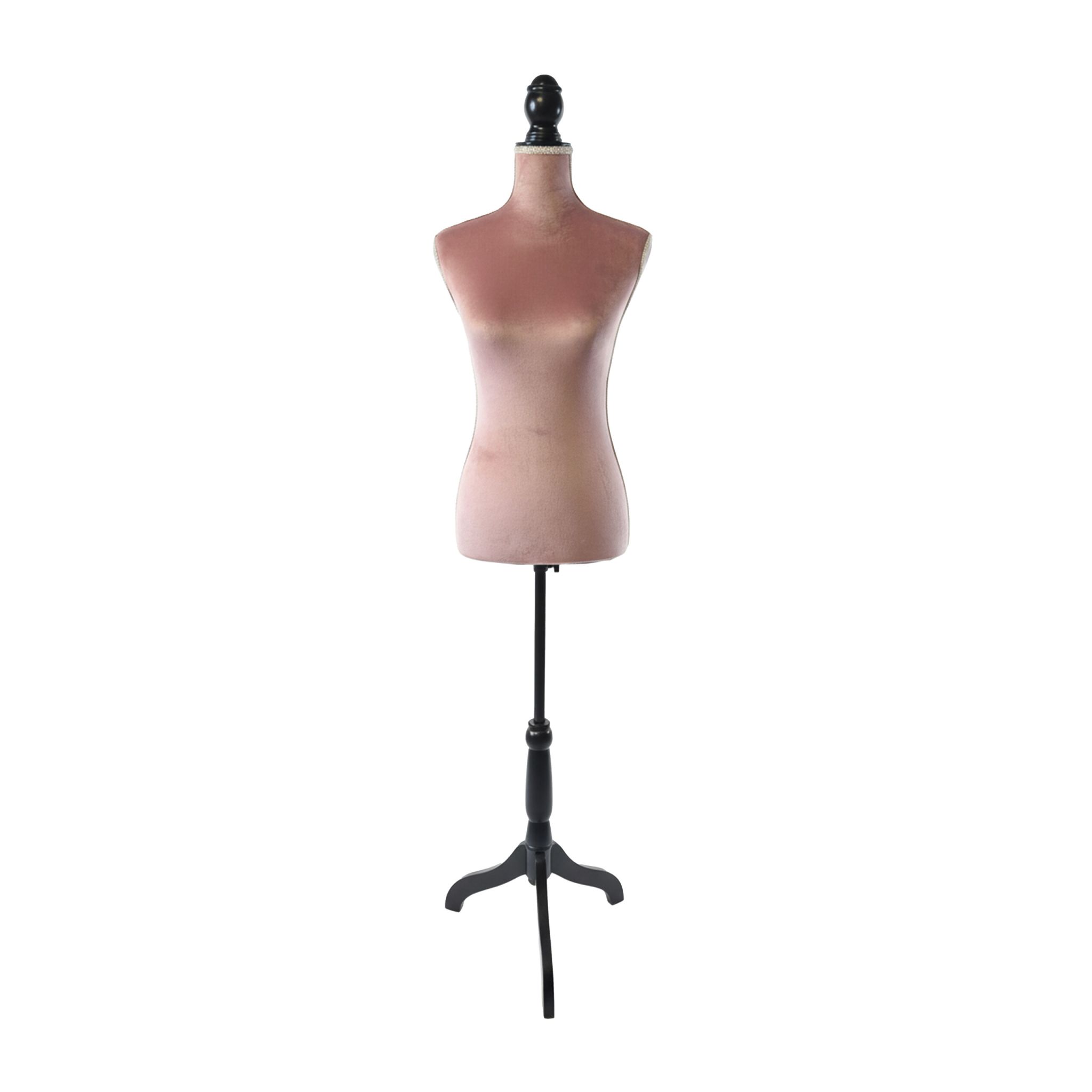 Weibliche Schneiderpuppe 36/38 Samt Rosa-Schwarz