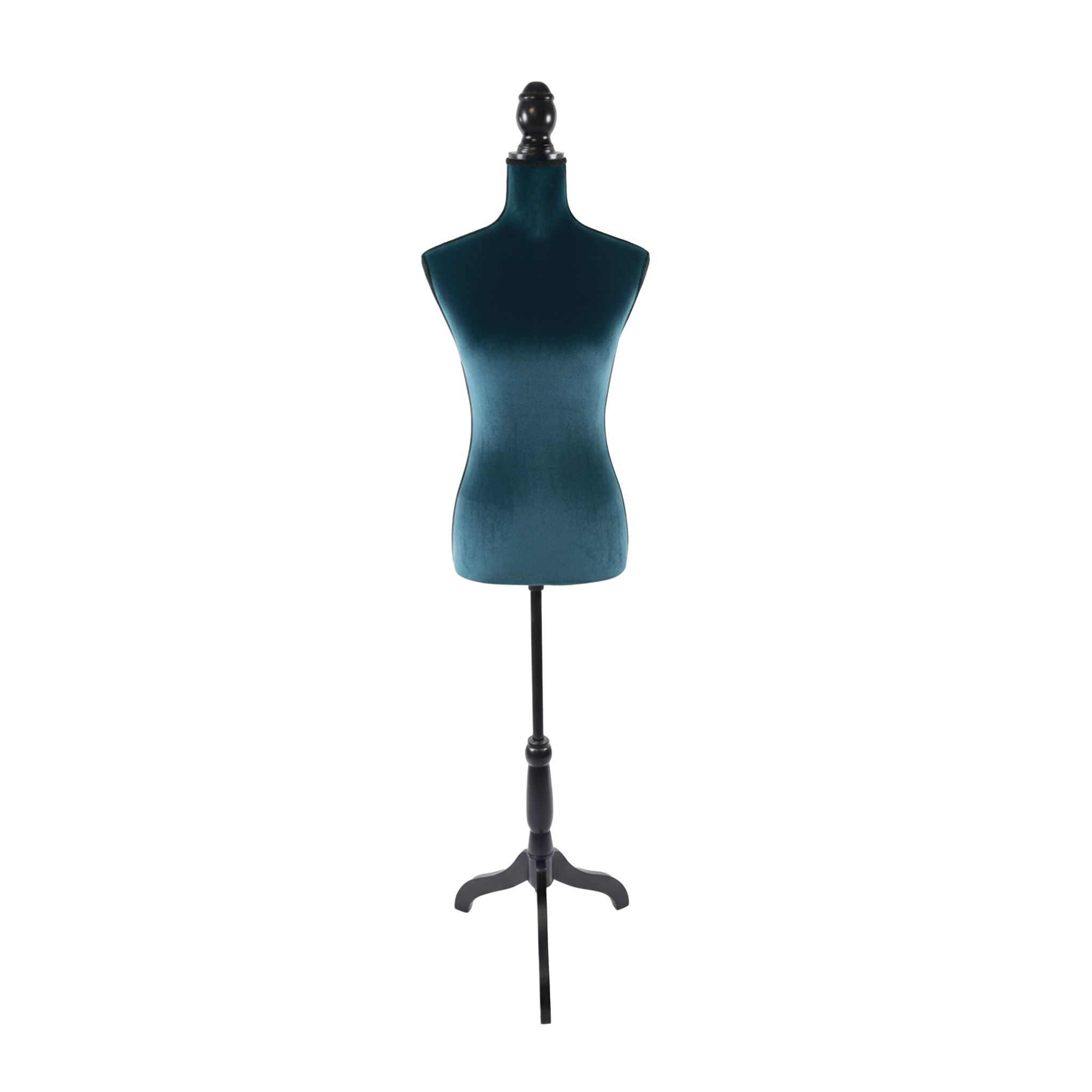 Weibliche Schneiderpuppe 36/38 Samt Schwarz-Türkis