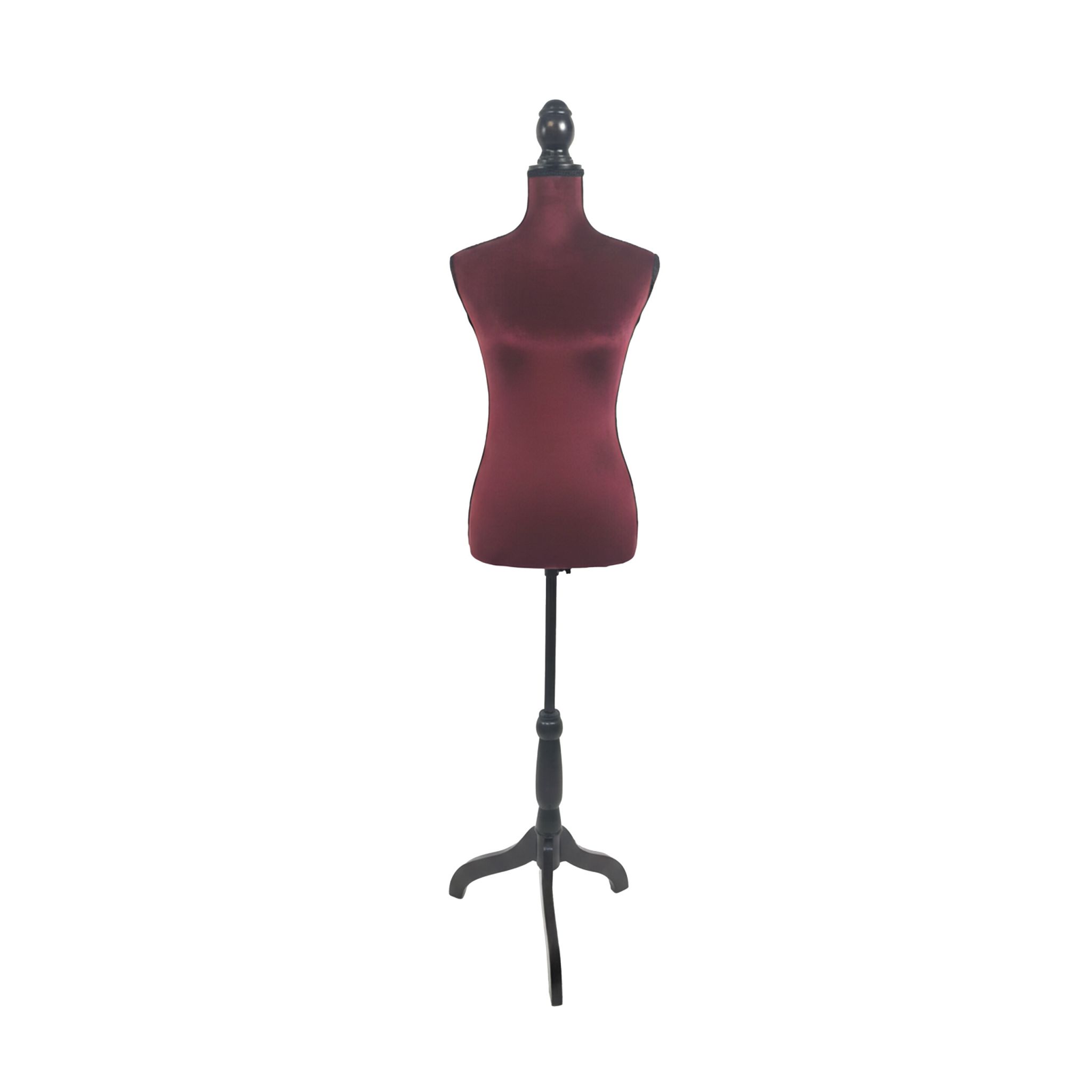 Weibliche Schneiderpuppe 36/38 Samt Dunkelrot-Schwarz