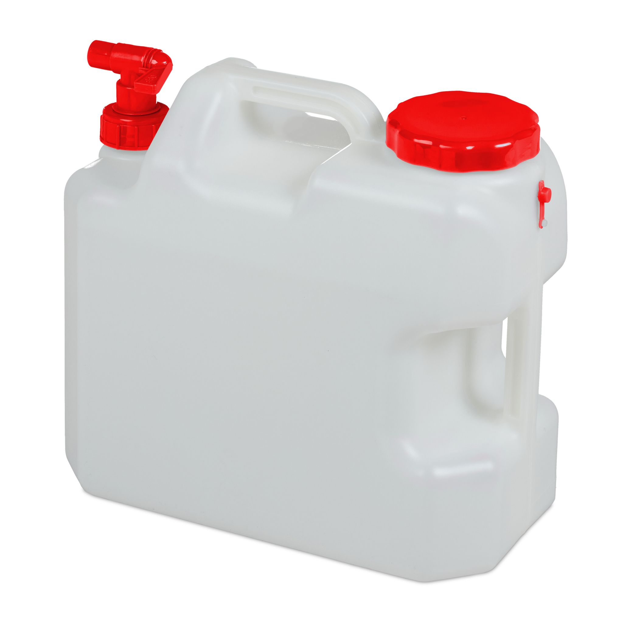 Wasserkanister mit Hahn Weiss-Rot