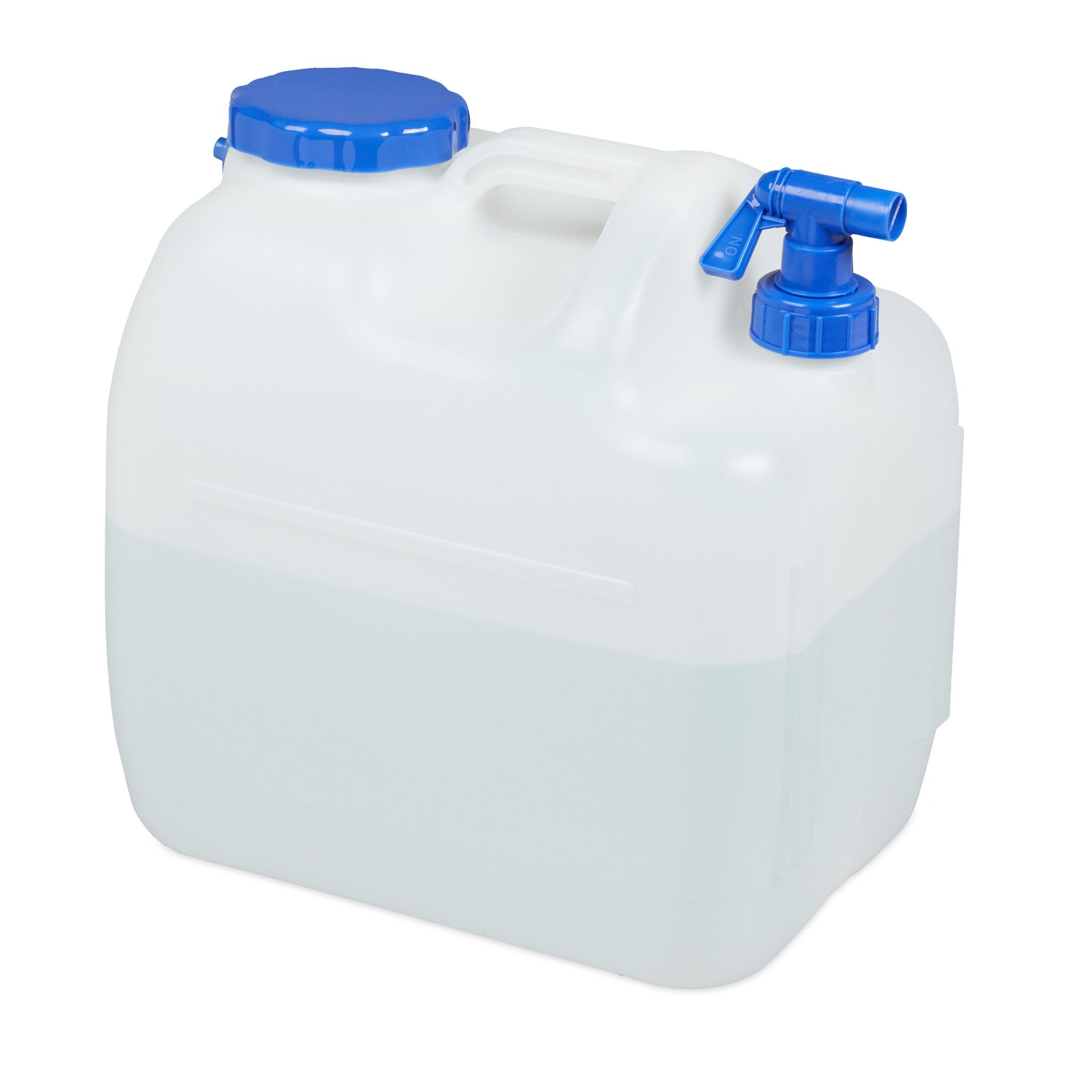 Wasserkanister mit Hahn Weiss-Blau