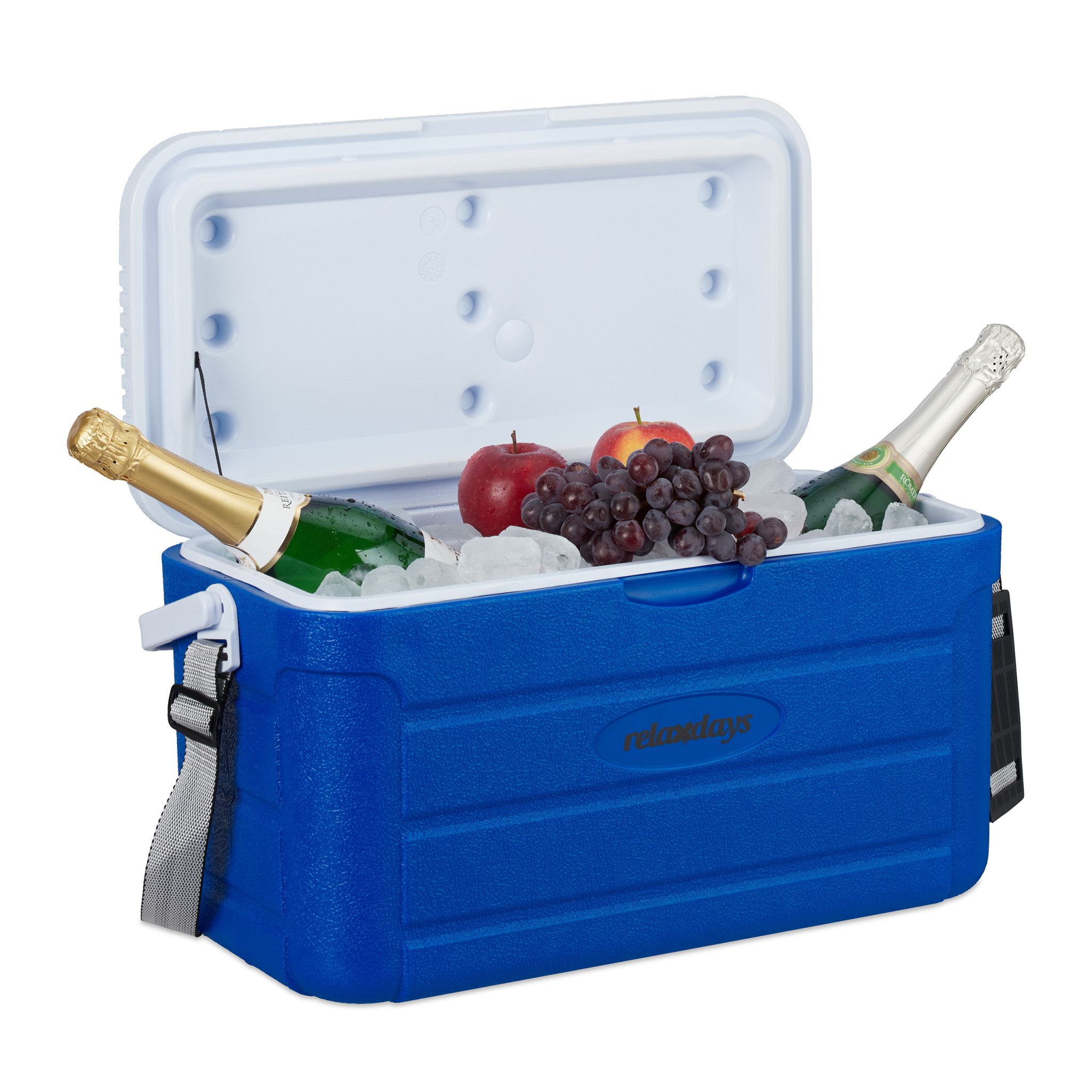 Kühlbox 20L mit Tragegurt Weiss-Blau