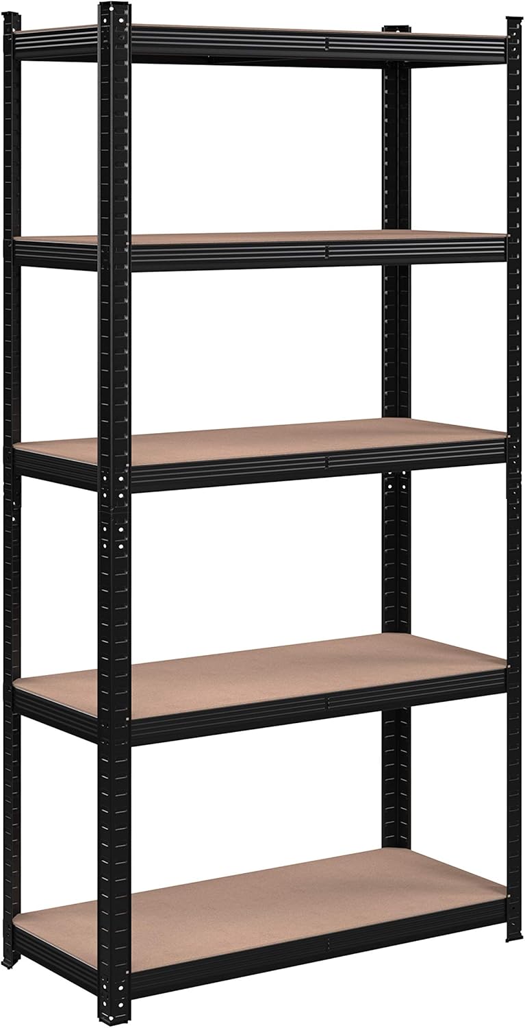 Schwerlastregal mit Stahlgestell Schwarz