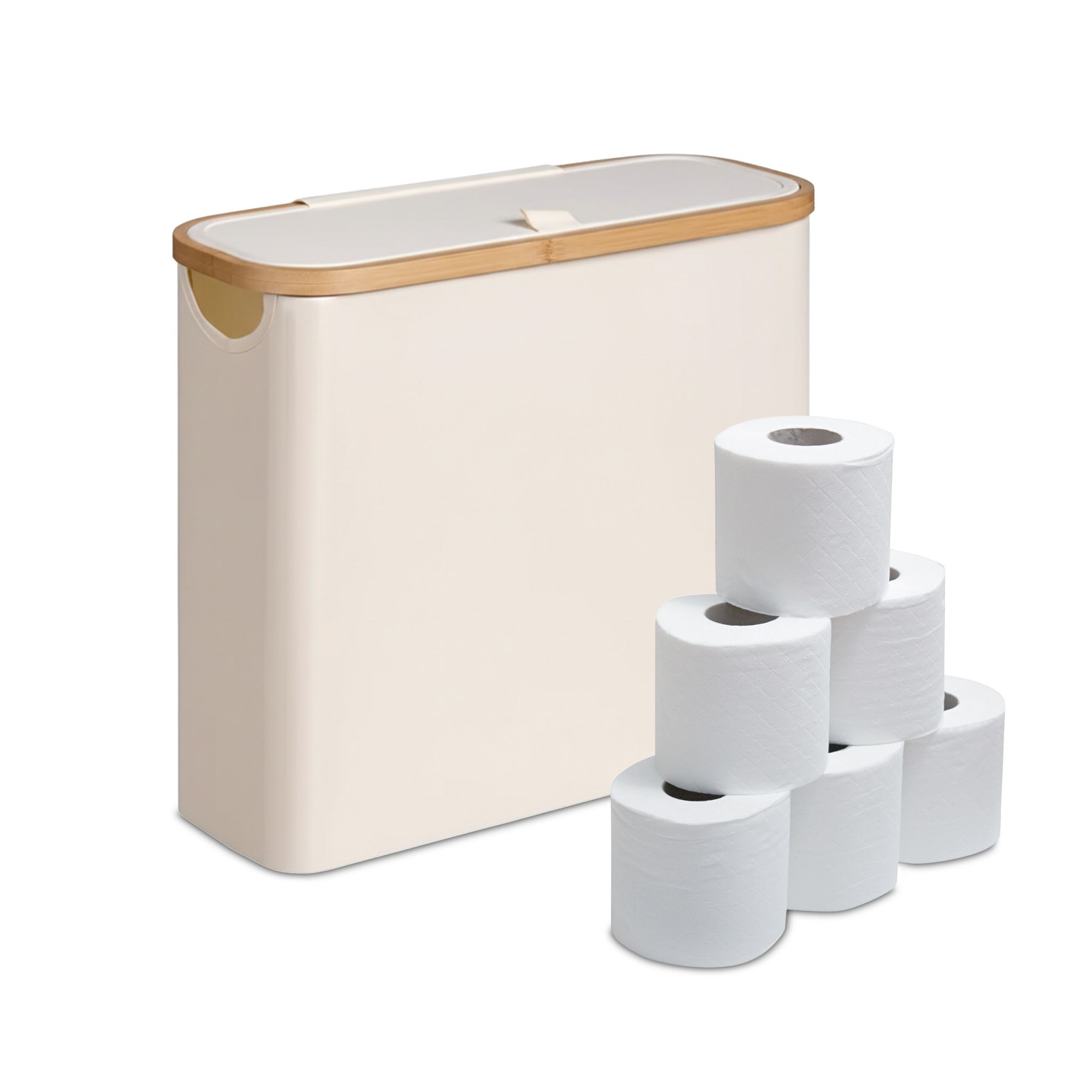 Toilettenpapier Aufbewahrung 12 Rollen Beige-Hellbraun