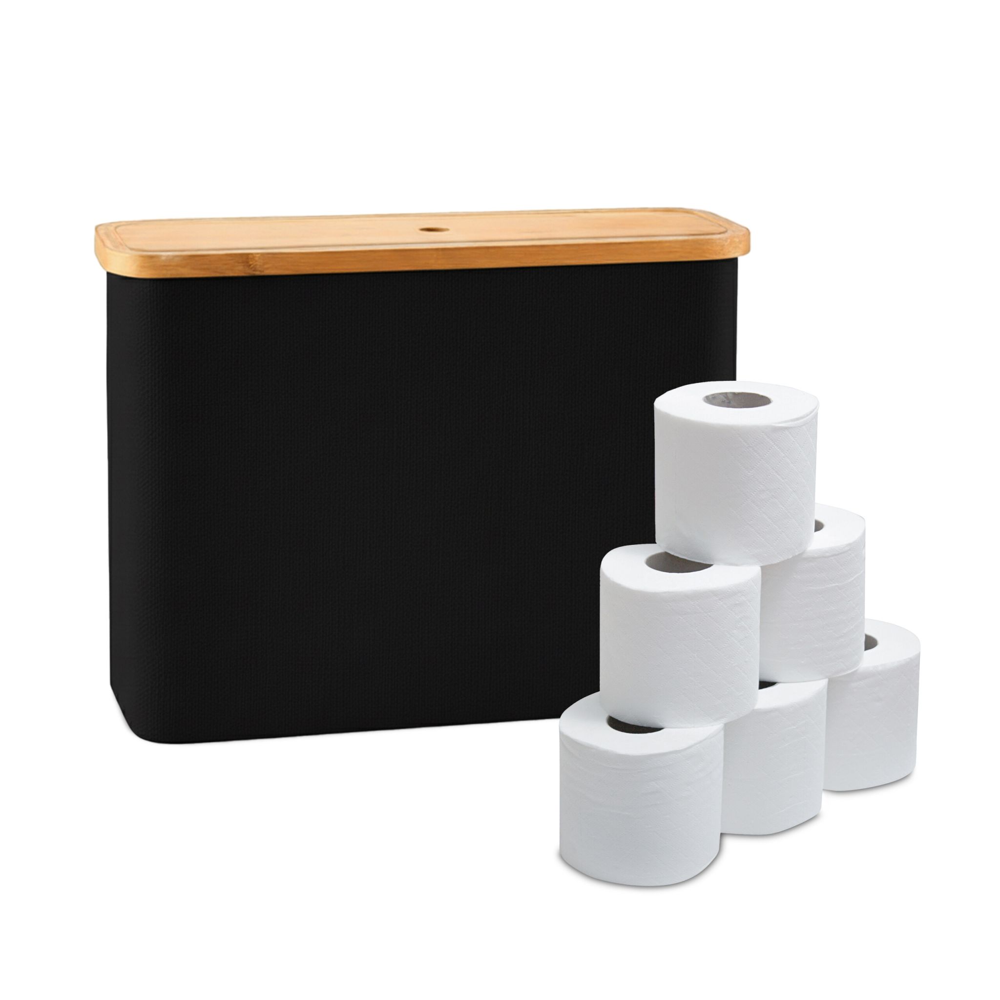 Toilettenpapier Aufbewahrung 12 Rollen Hellbraun-Schwarz