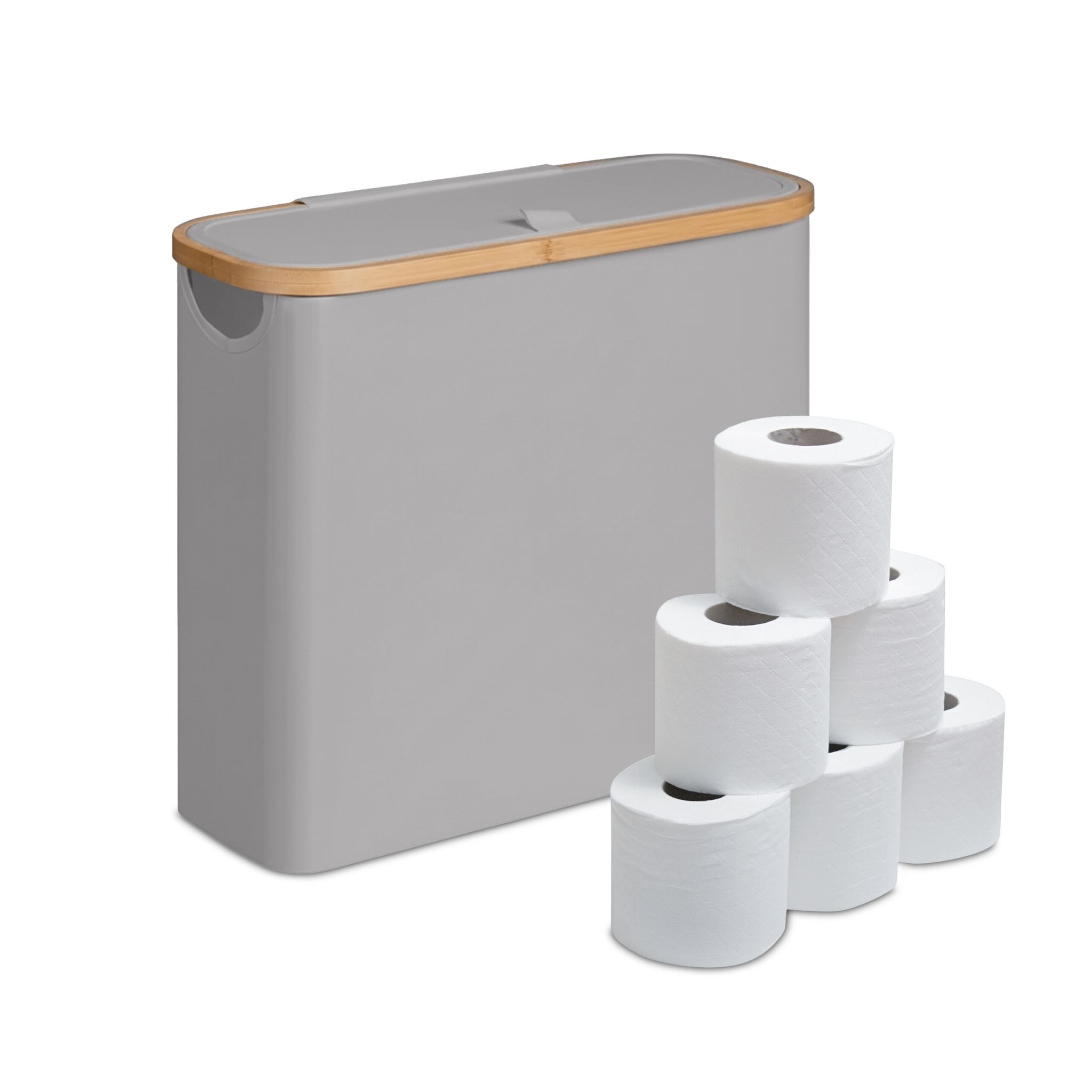 Toilettenpapier Aufbewahrung 12 Rollen Hellbraun-Grau
