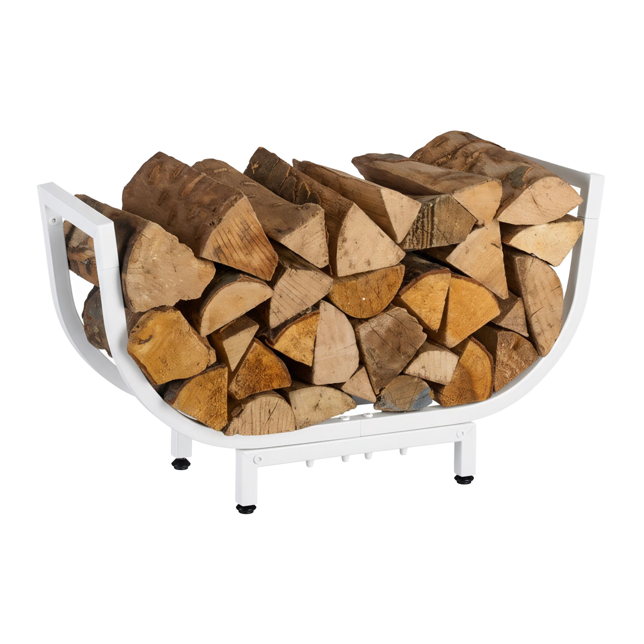 Kaminholzregal geschwungenen Design Weiss