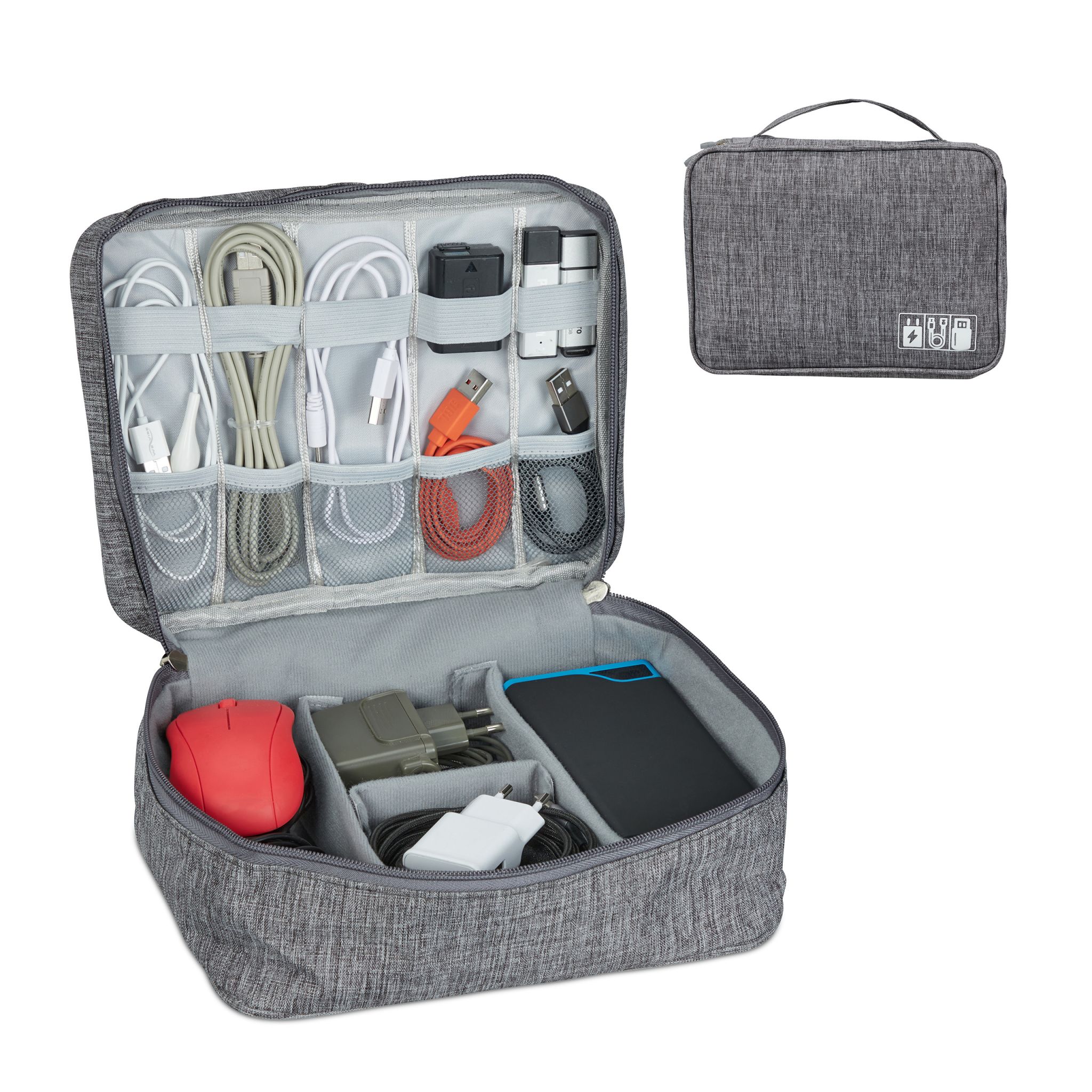 Kabeltasche Organizer Grau