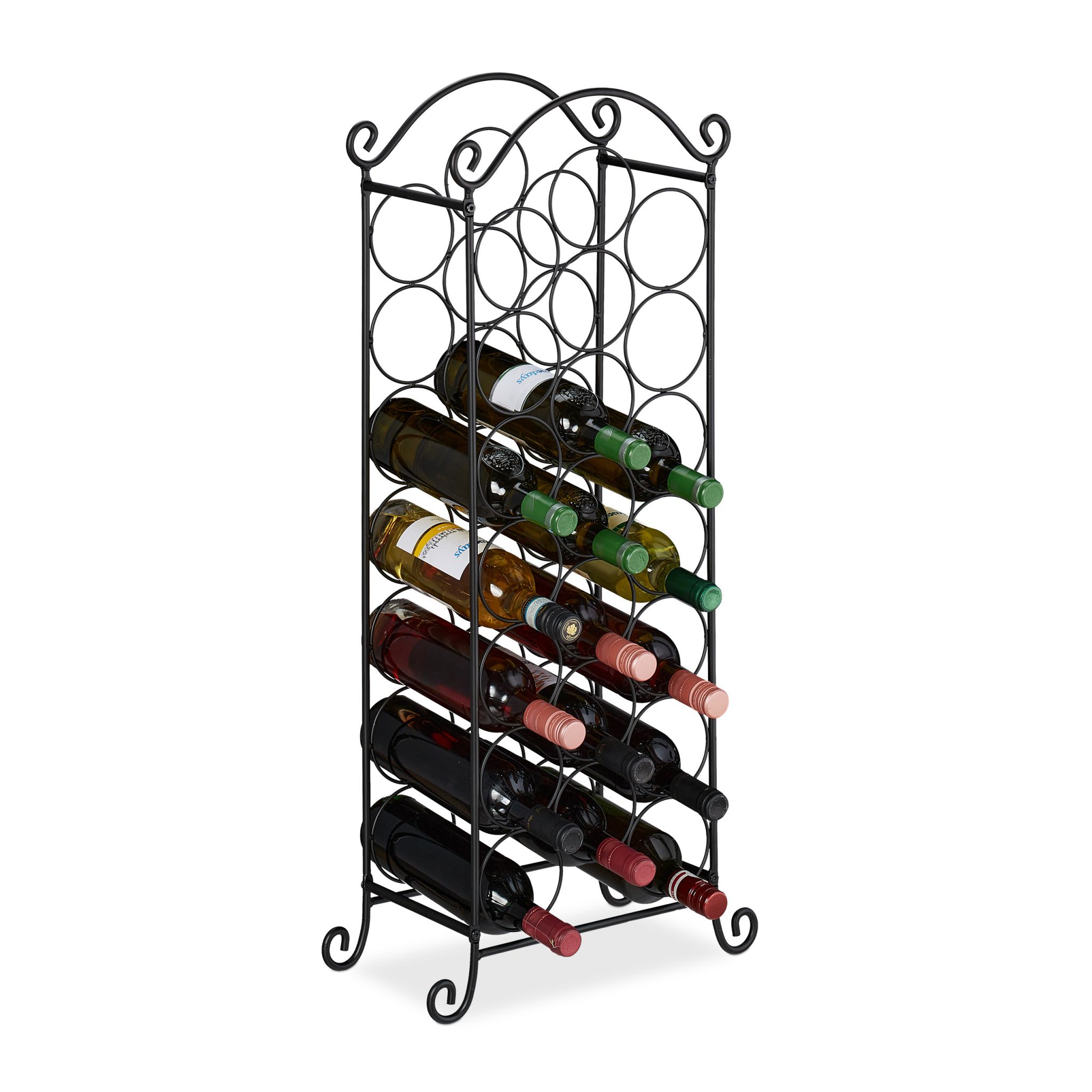 Weinregal für 21 Flaschen Schwarz