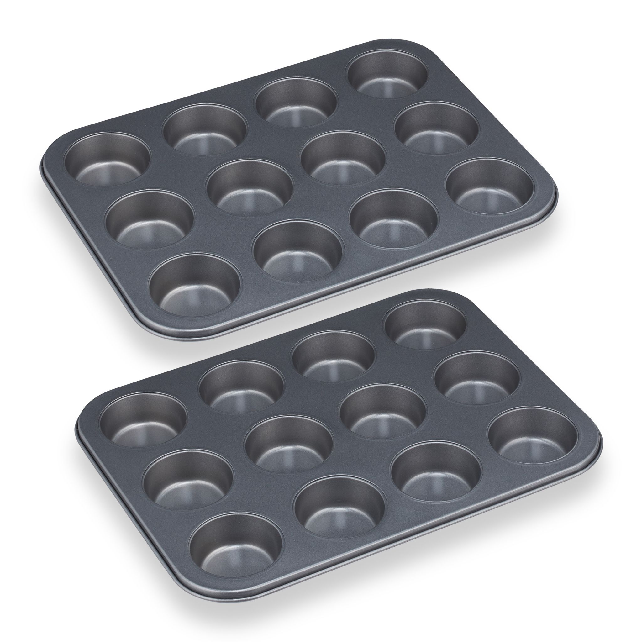 12er Muffinform 2er-Set Anthrazit