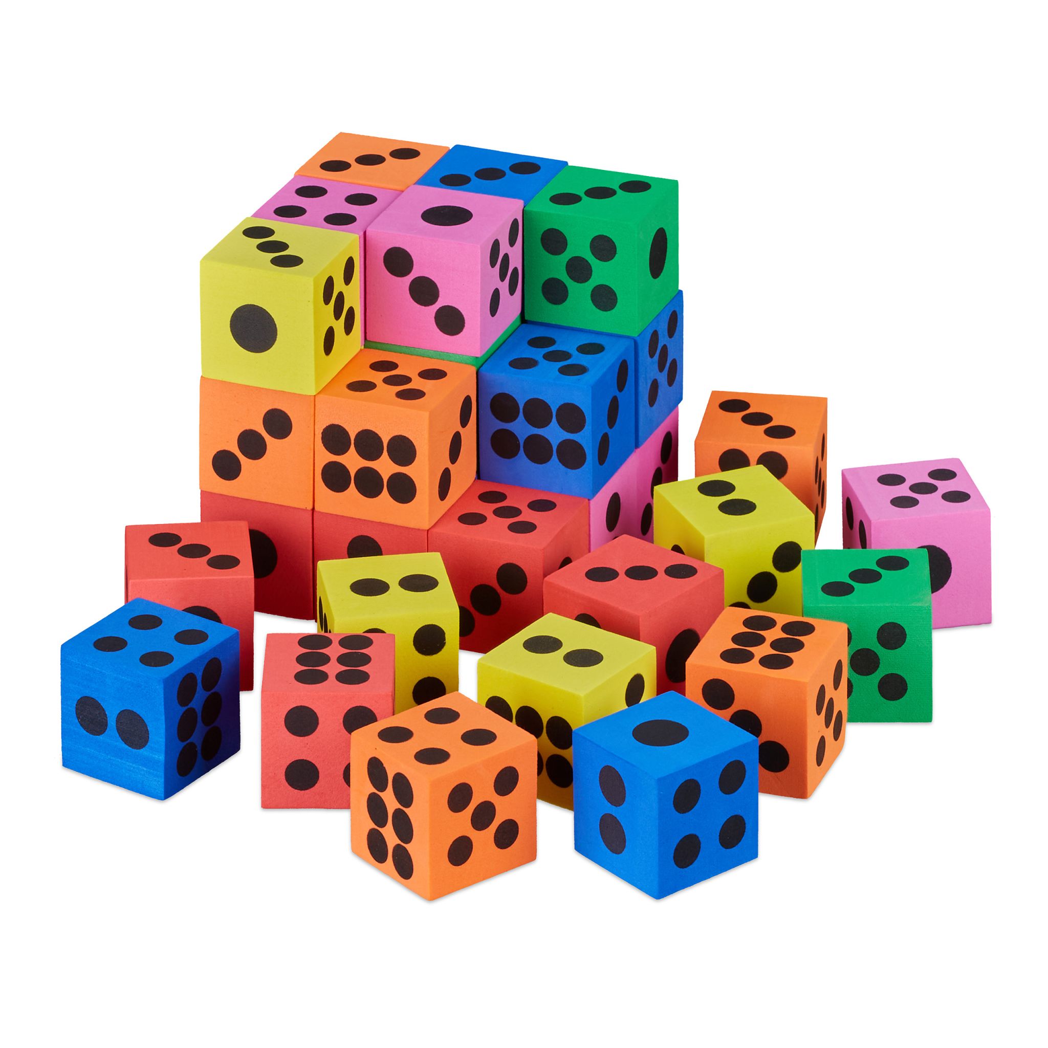 Flüsterwürfel 36er-Set Blau-Gelb-Rosa
