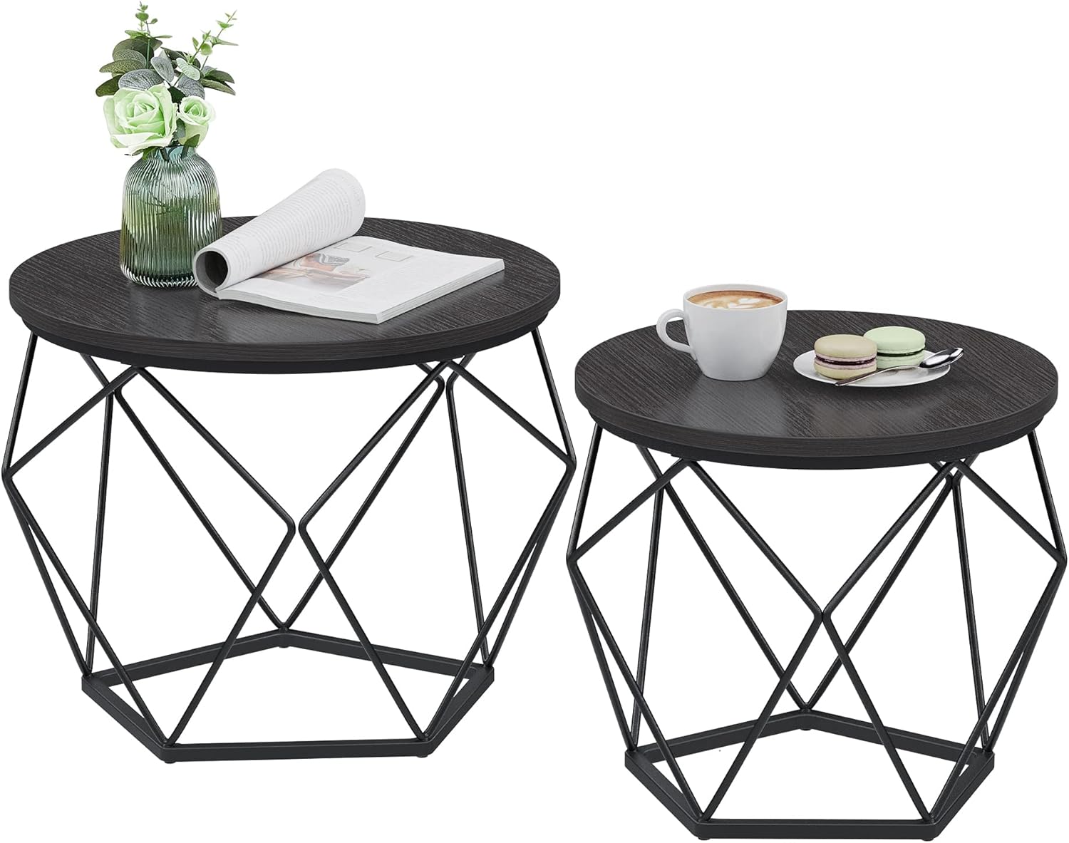 Couchtisch Set modern abnehmbar tintenschwarz