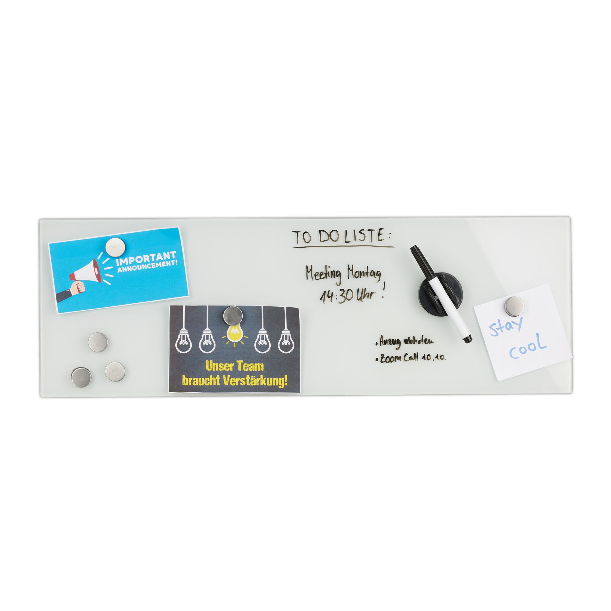 Magnettafel Glas Weiss