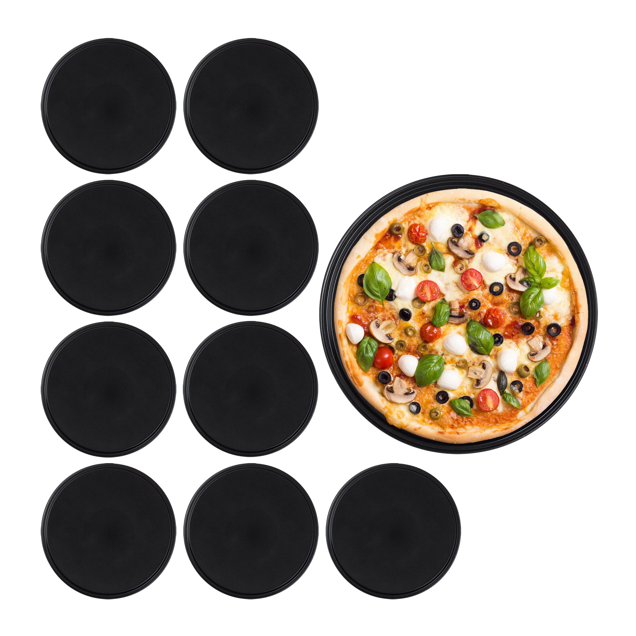 Pizzablech 10er-Set Schwarz