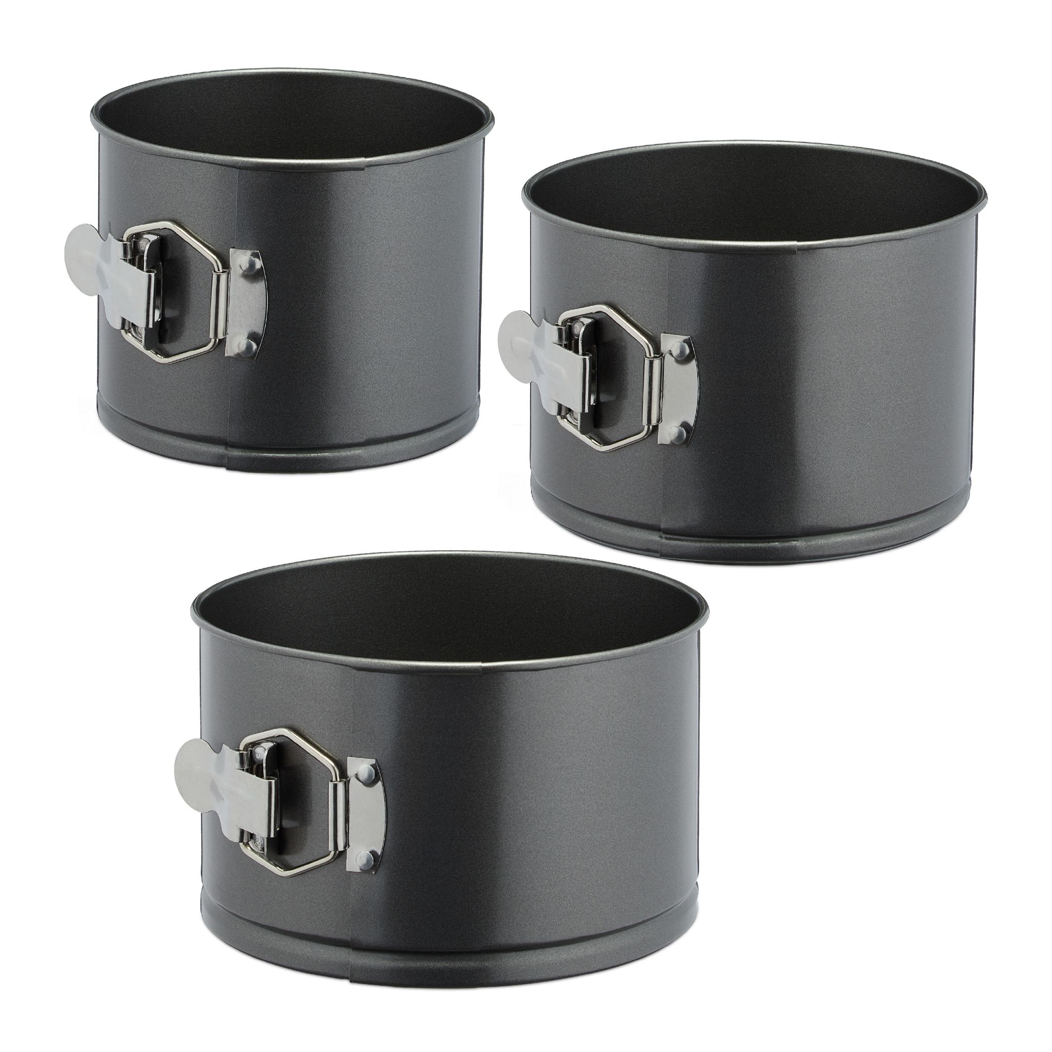 Springform hoch 3er-Set Anthrazit-Silber