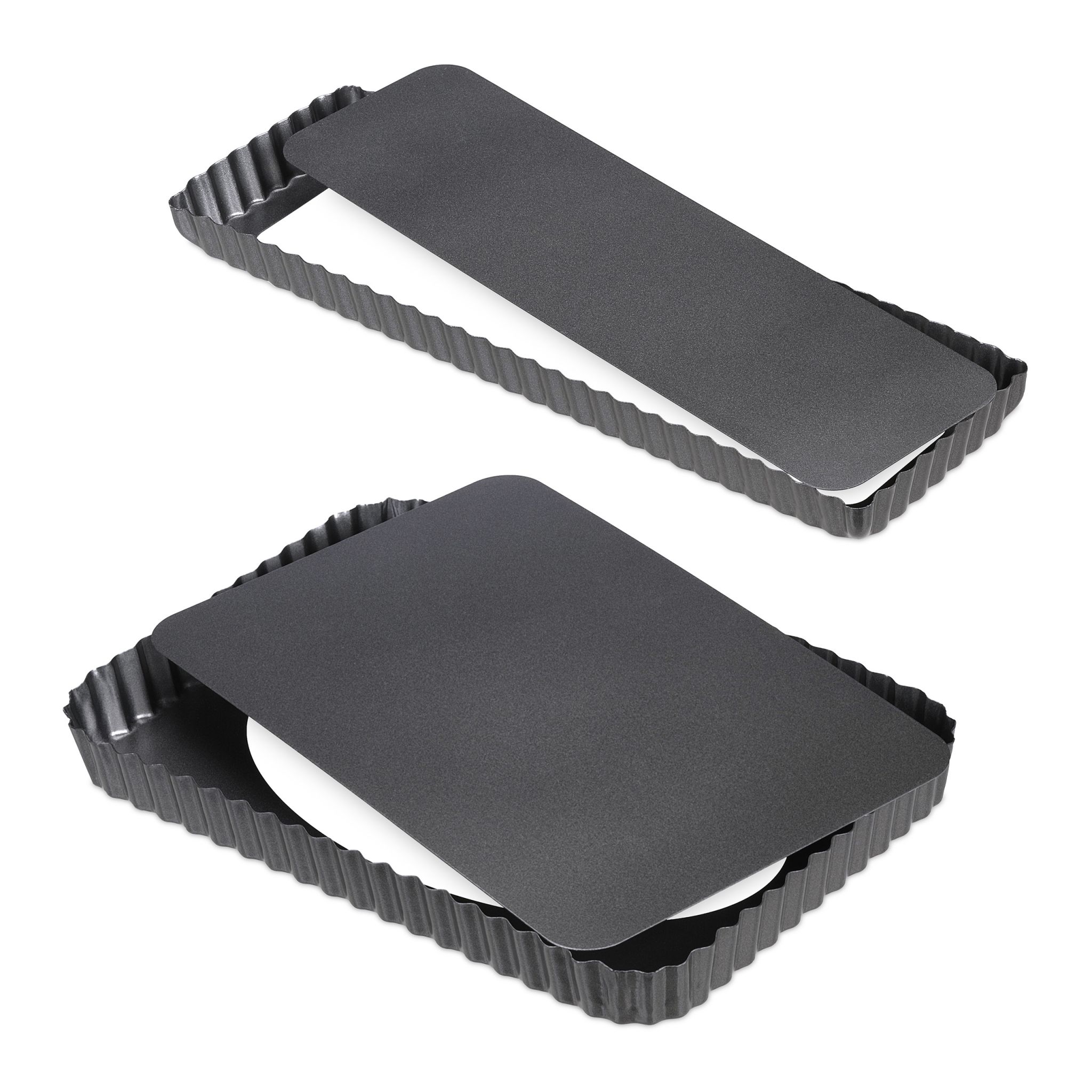 Tarteform mit Hebeboden 2er-Set Anthrazit