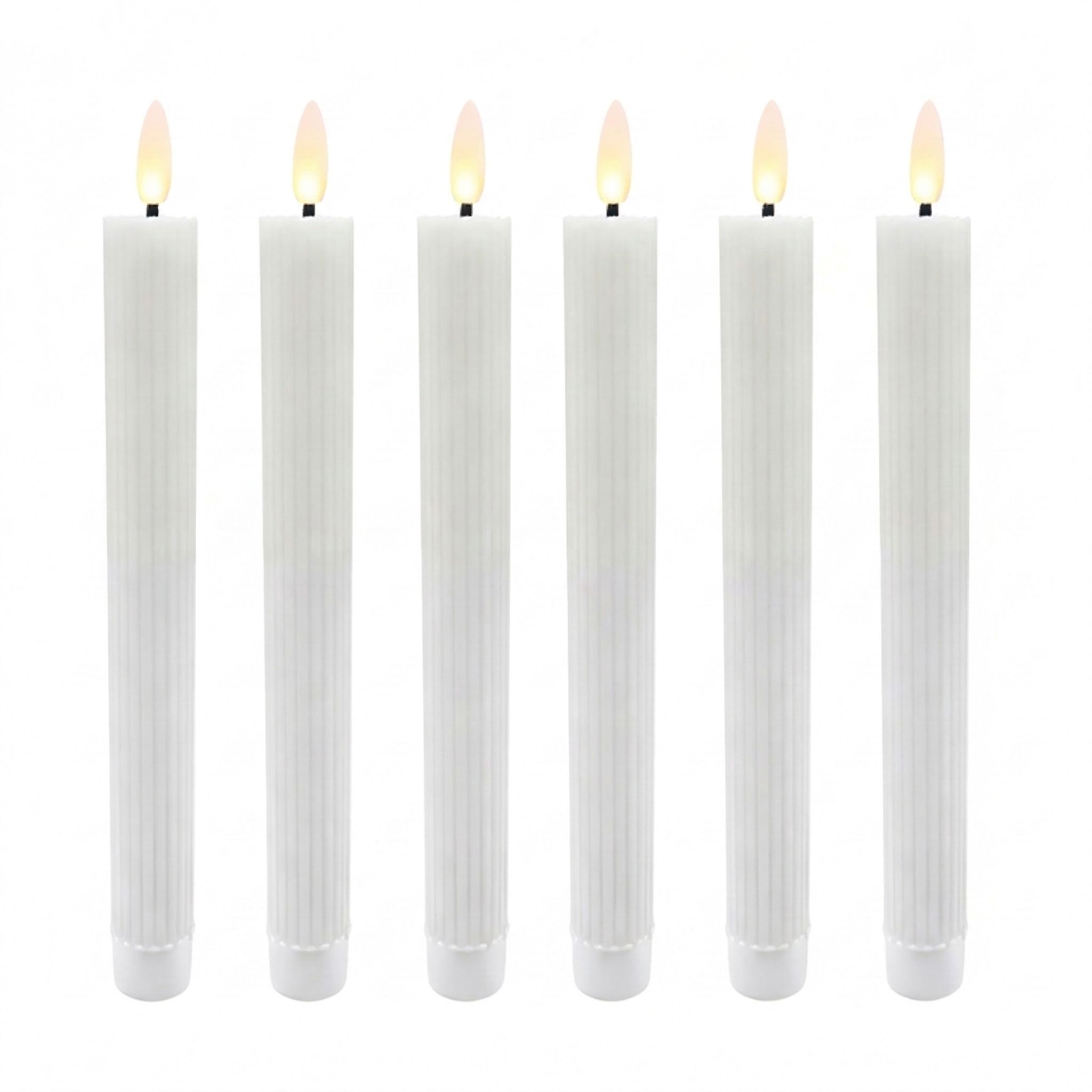 LED Stabkerzen 6er-Set Weiss