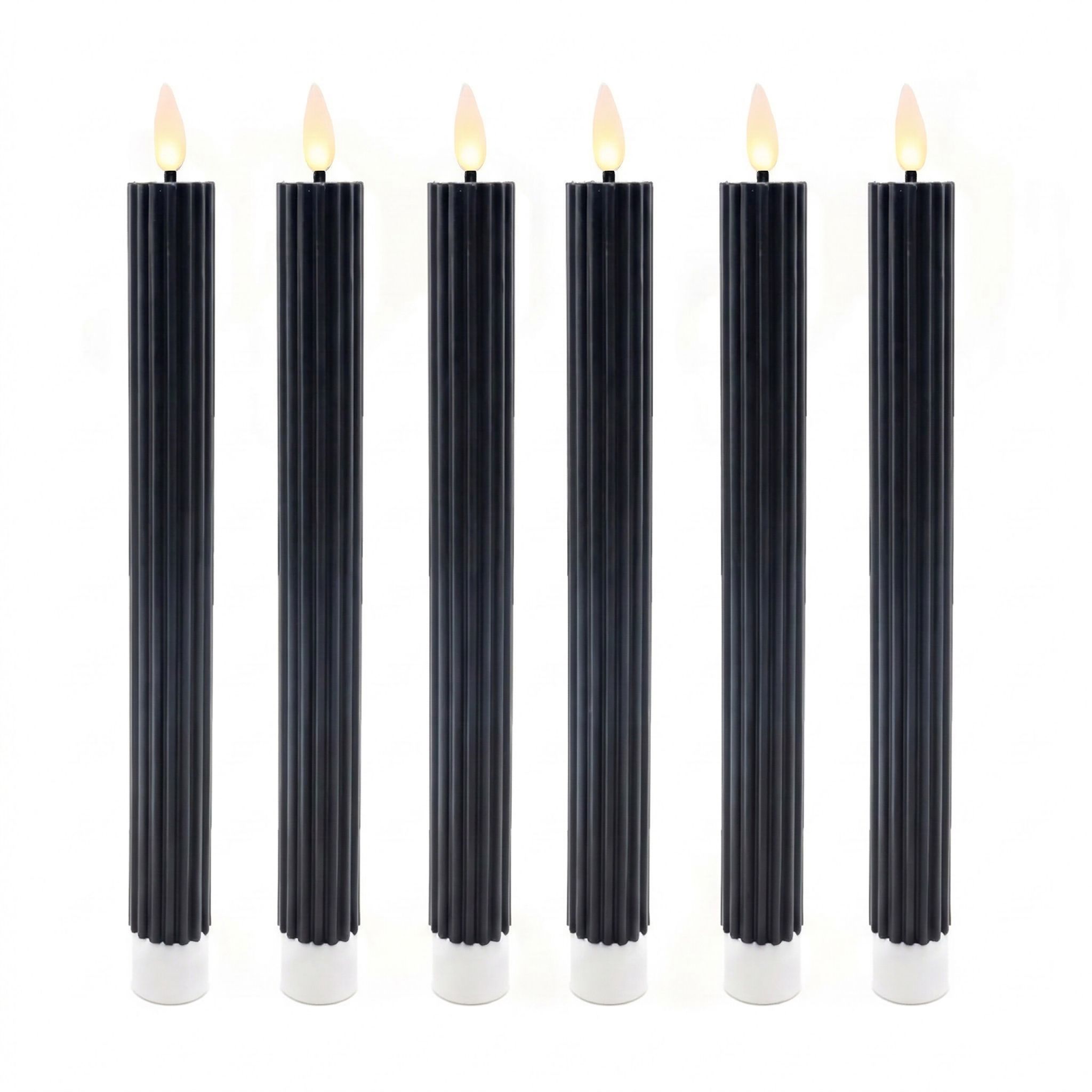 LED Stabkerzen 6er-Set Schwarz