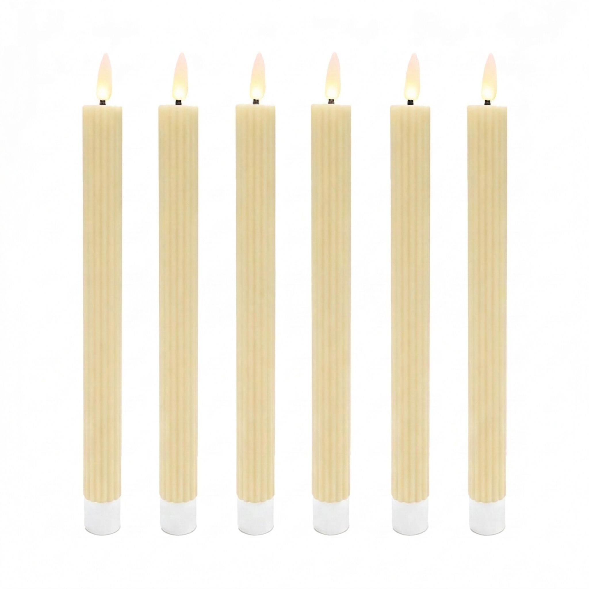 LED Stabkerzen 6er-Set Beige