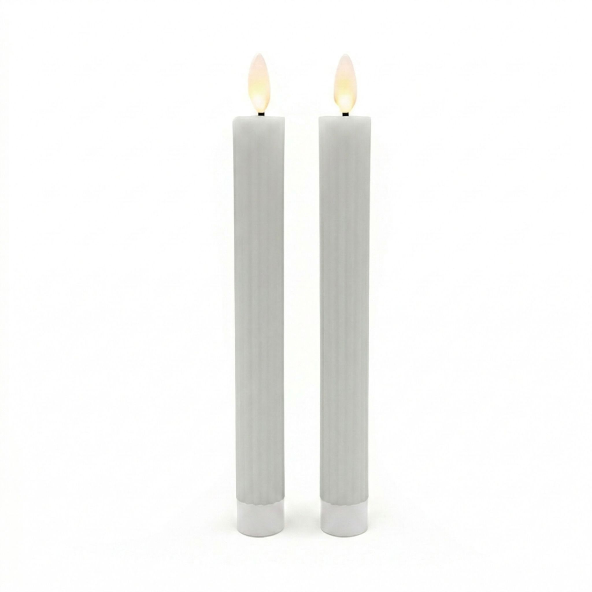 LED Stabkerzen 2er-Set Grau