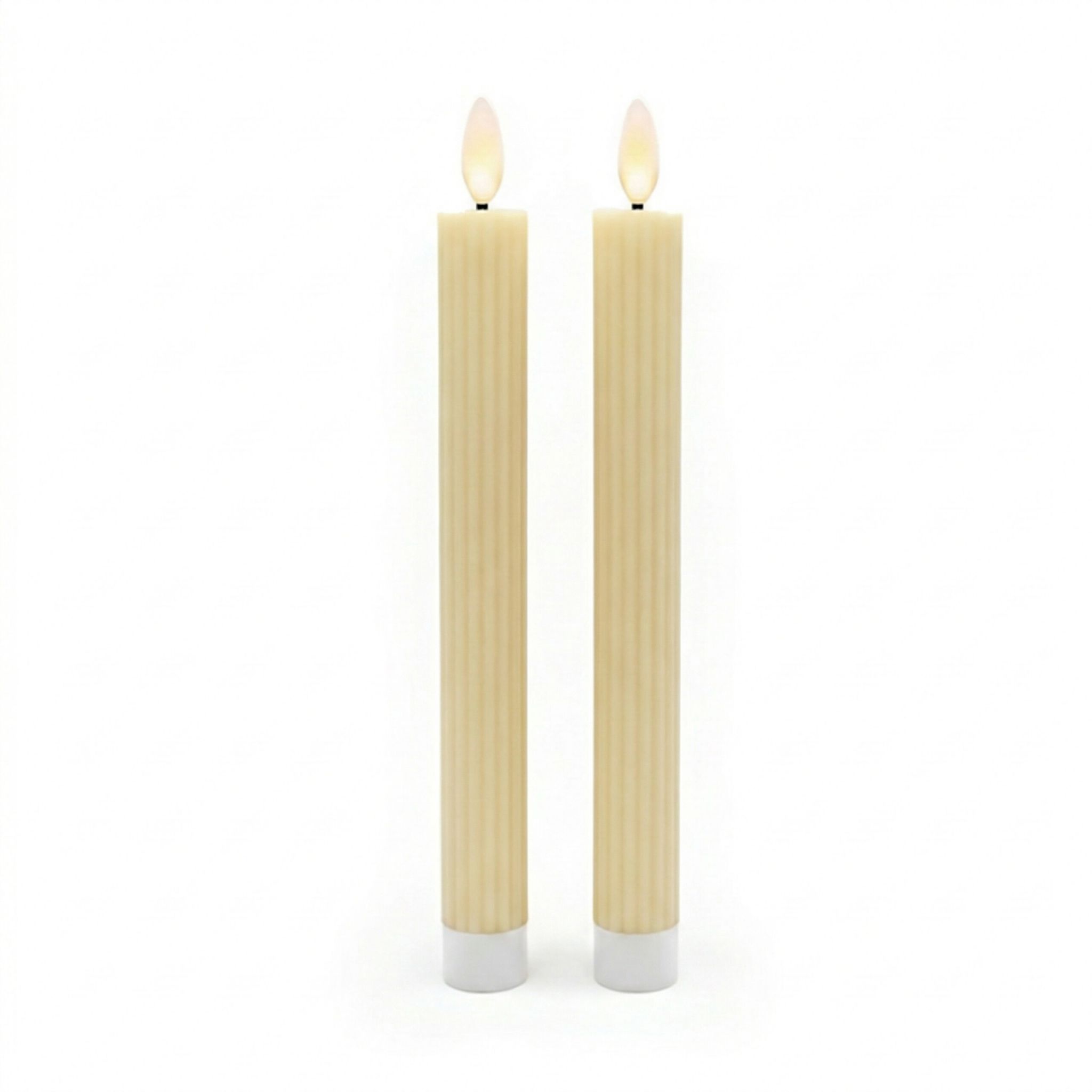 LED Stabkerzen 2er-Set Creme