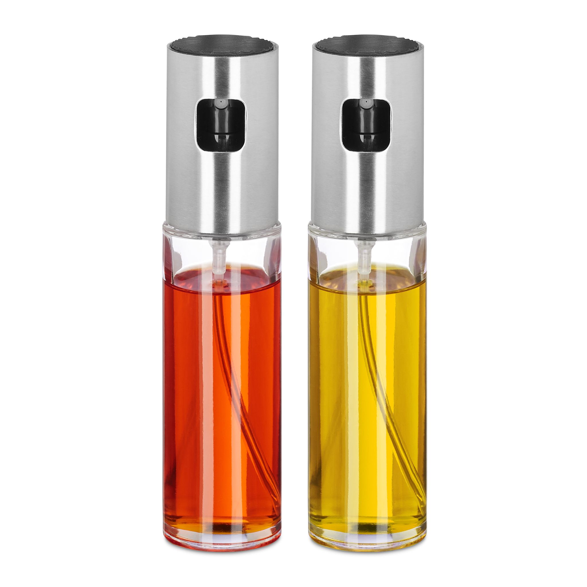 Essig- und Ölsprüher-Set 100ml Schwarz-Silber-Transparent