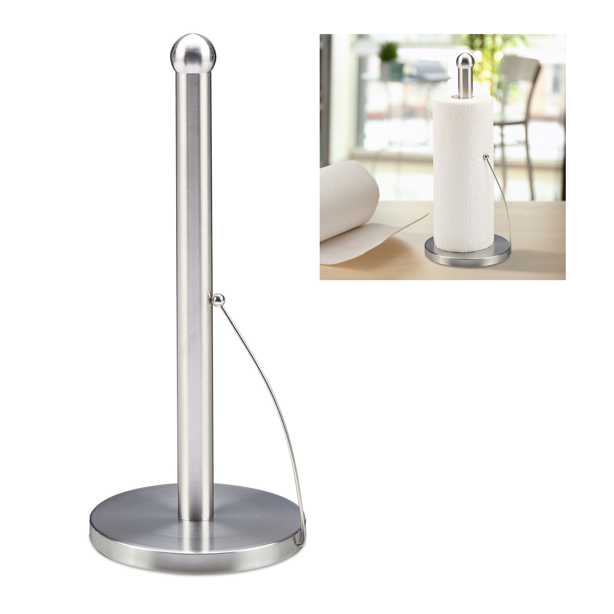 Küchenrollenhalter stehend Silber