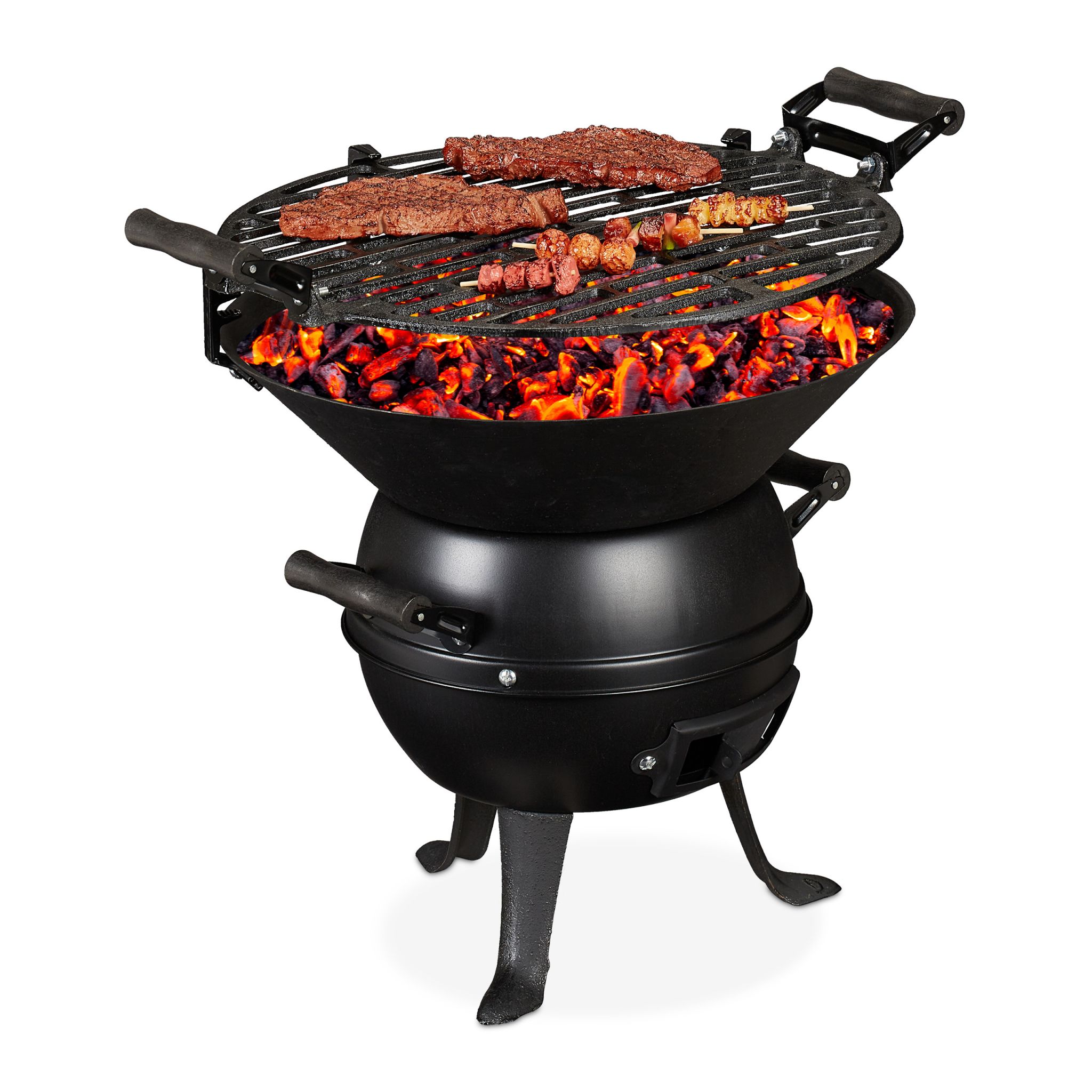 Grillfass Gusseisen Schwarz