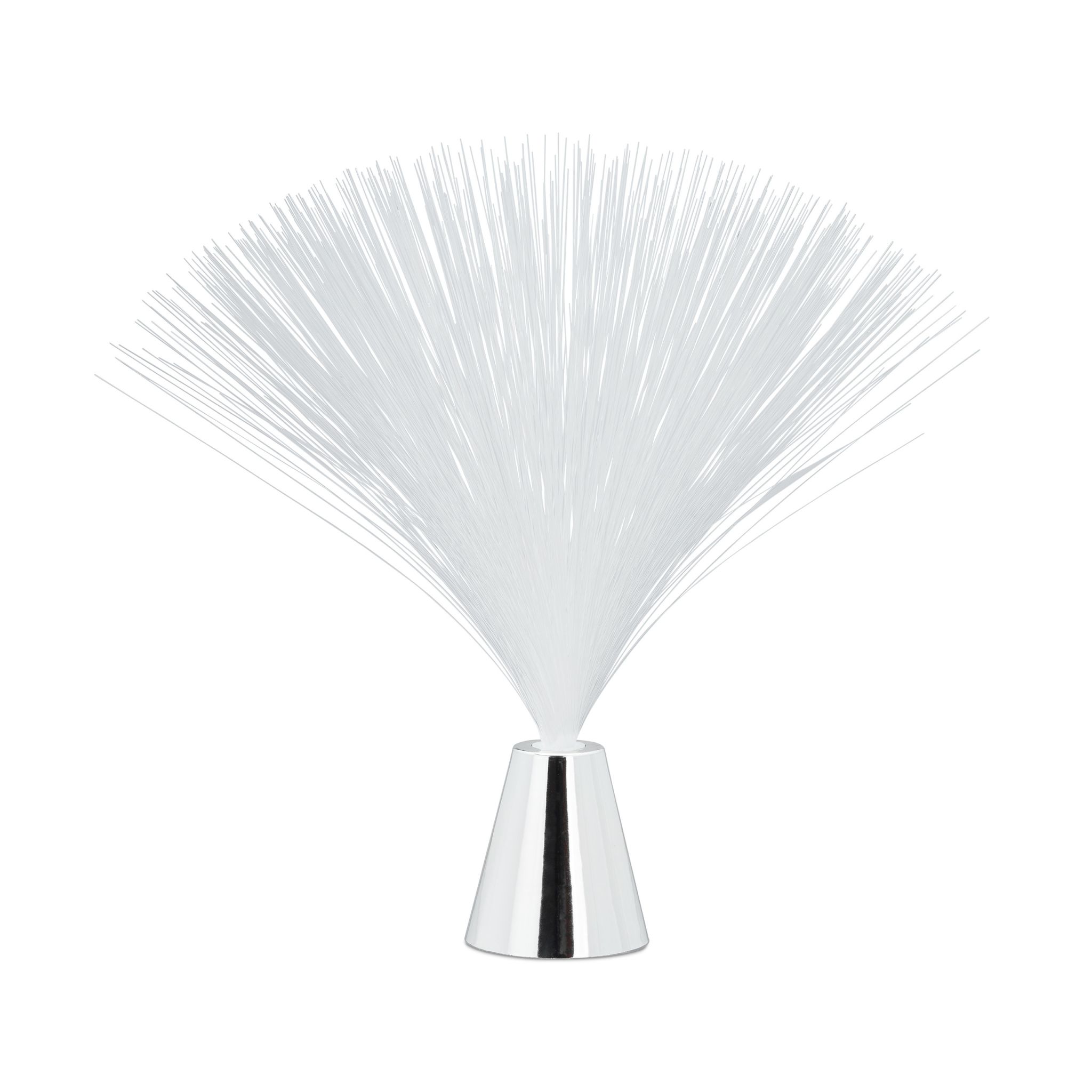 Glasfaserlampe mit Farbwechsel Weiss-Silber