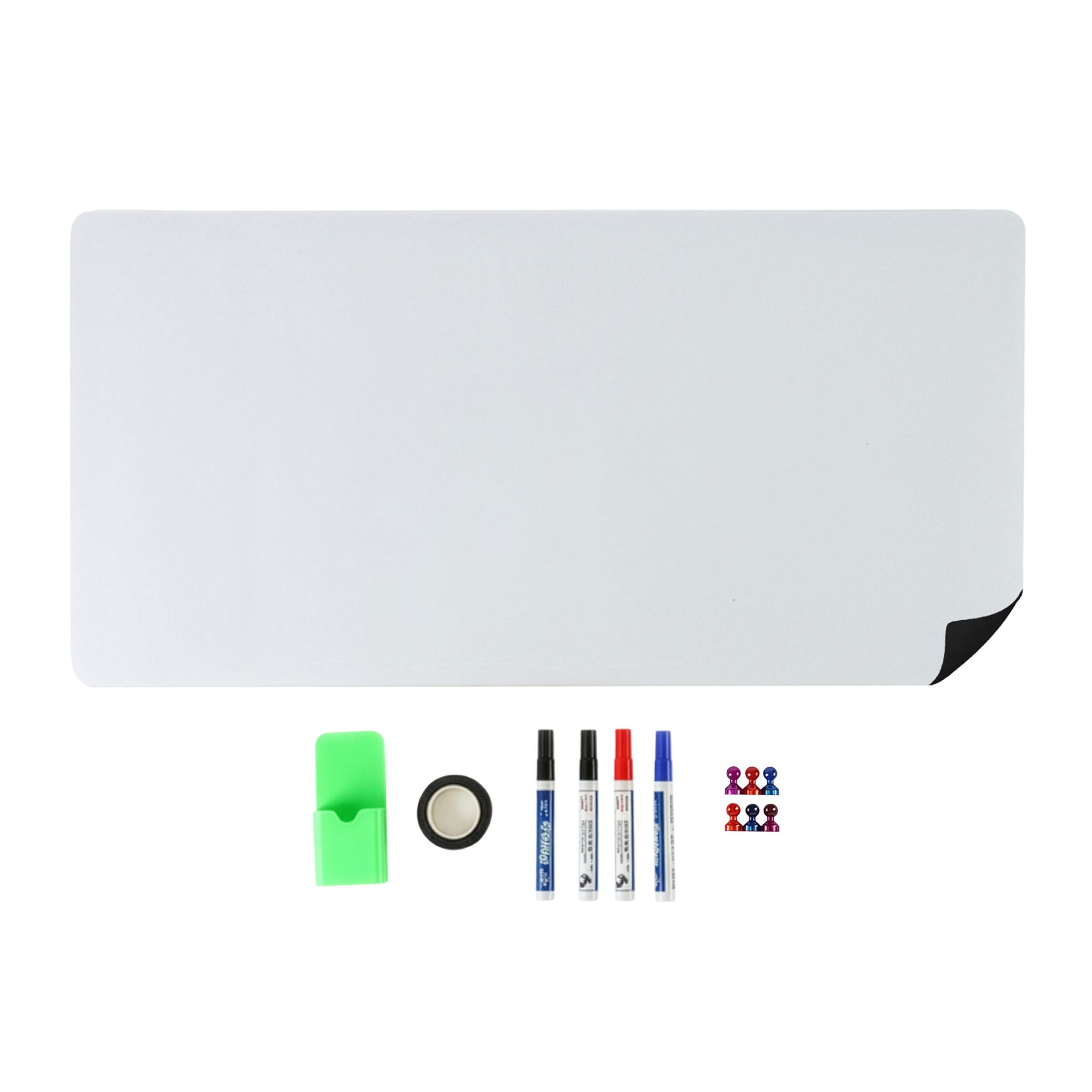 Whiteboard Folie mit Zubehör Weiss-Grün-Schwarz