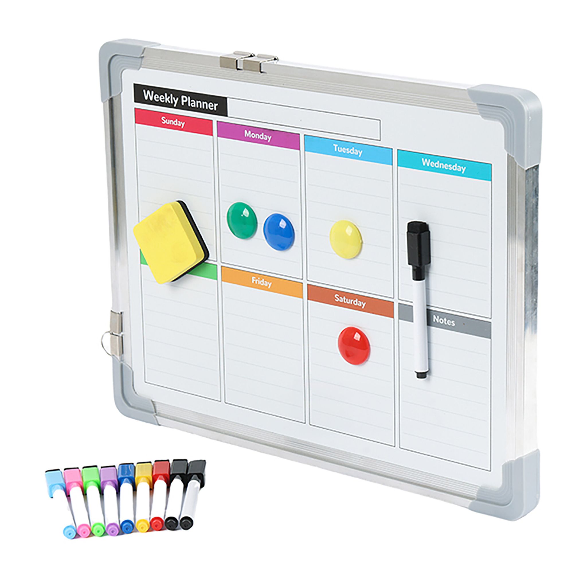 Whiteboard mit Zubehör Weiss-Silber