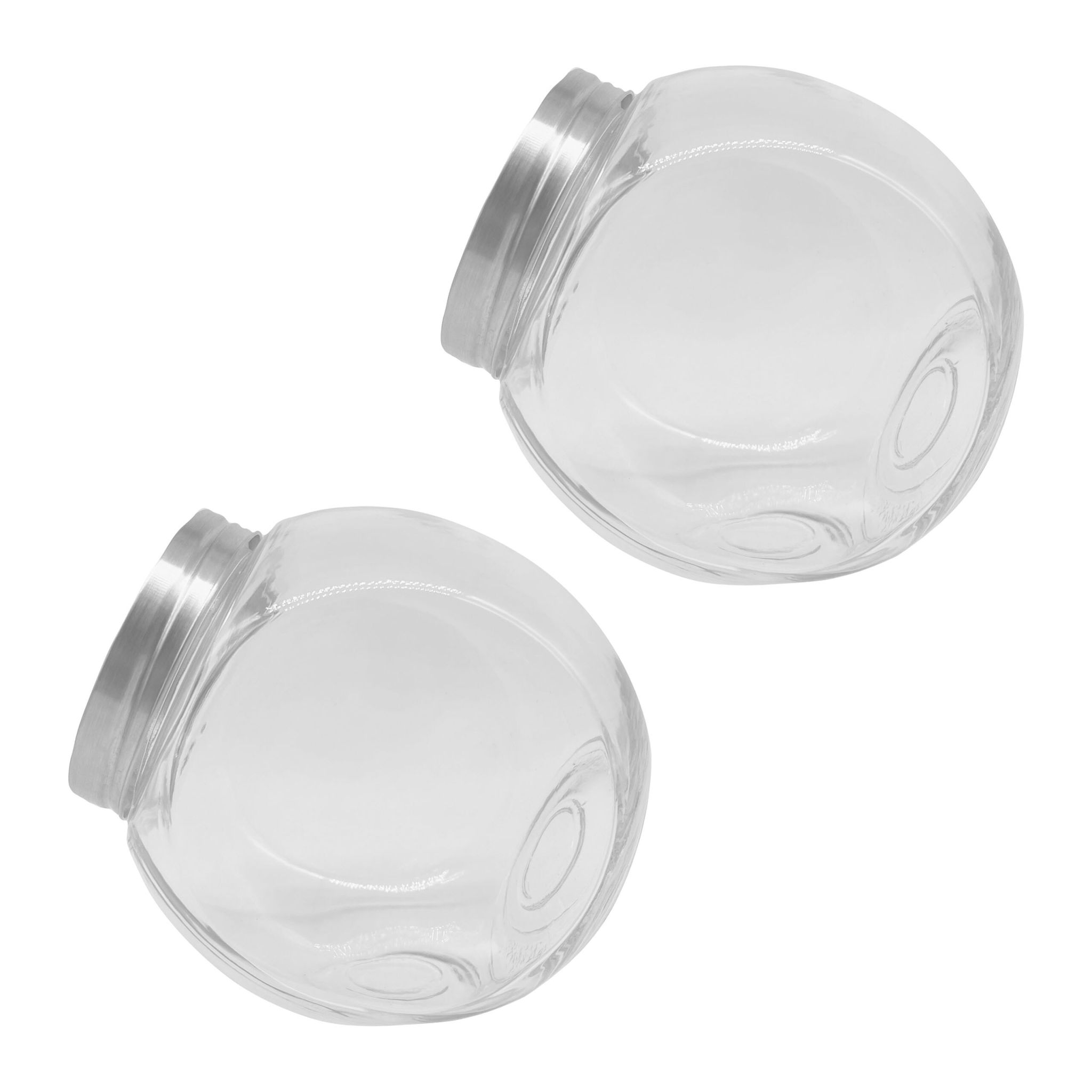 Bonbonglas 2er-Set 2L Silber-Transparent