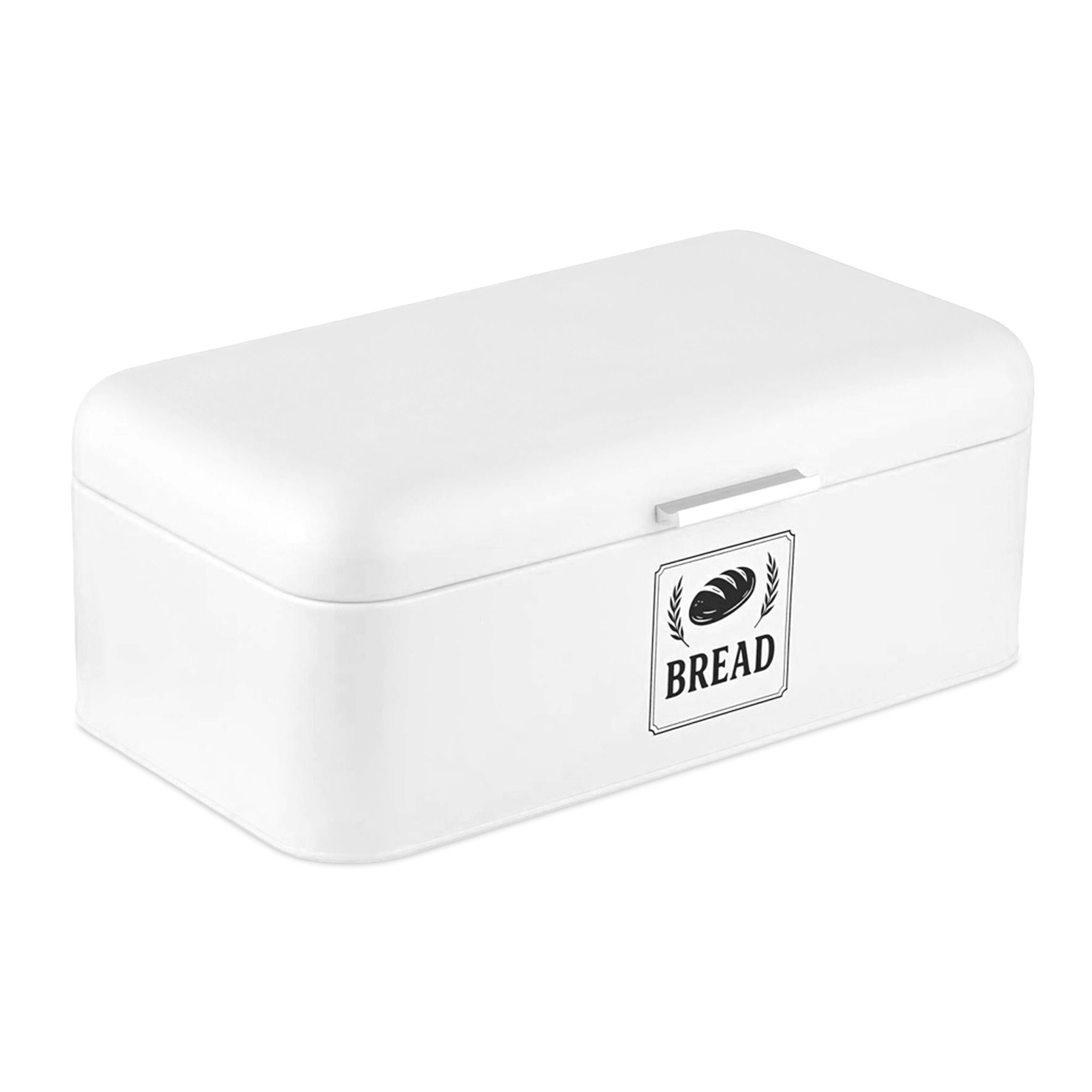 Retro Brotkasten mit Deckel & Griff Weiss-Silber