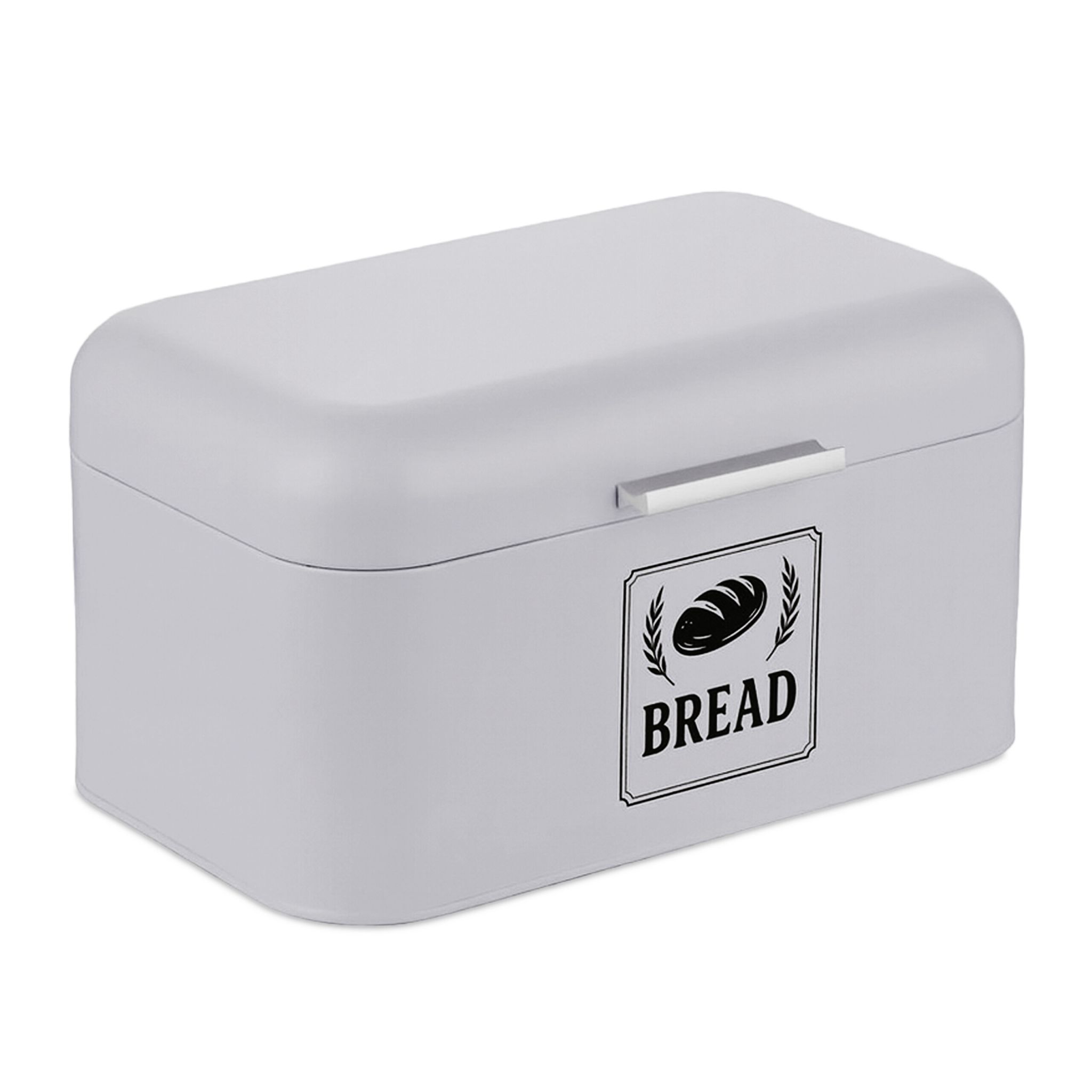 Retro Brotkasten mit Deckel & Griff Silber-Grau