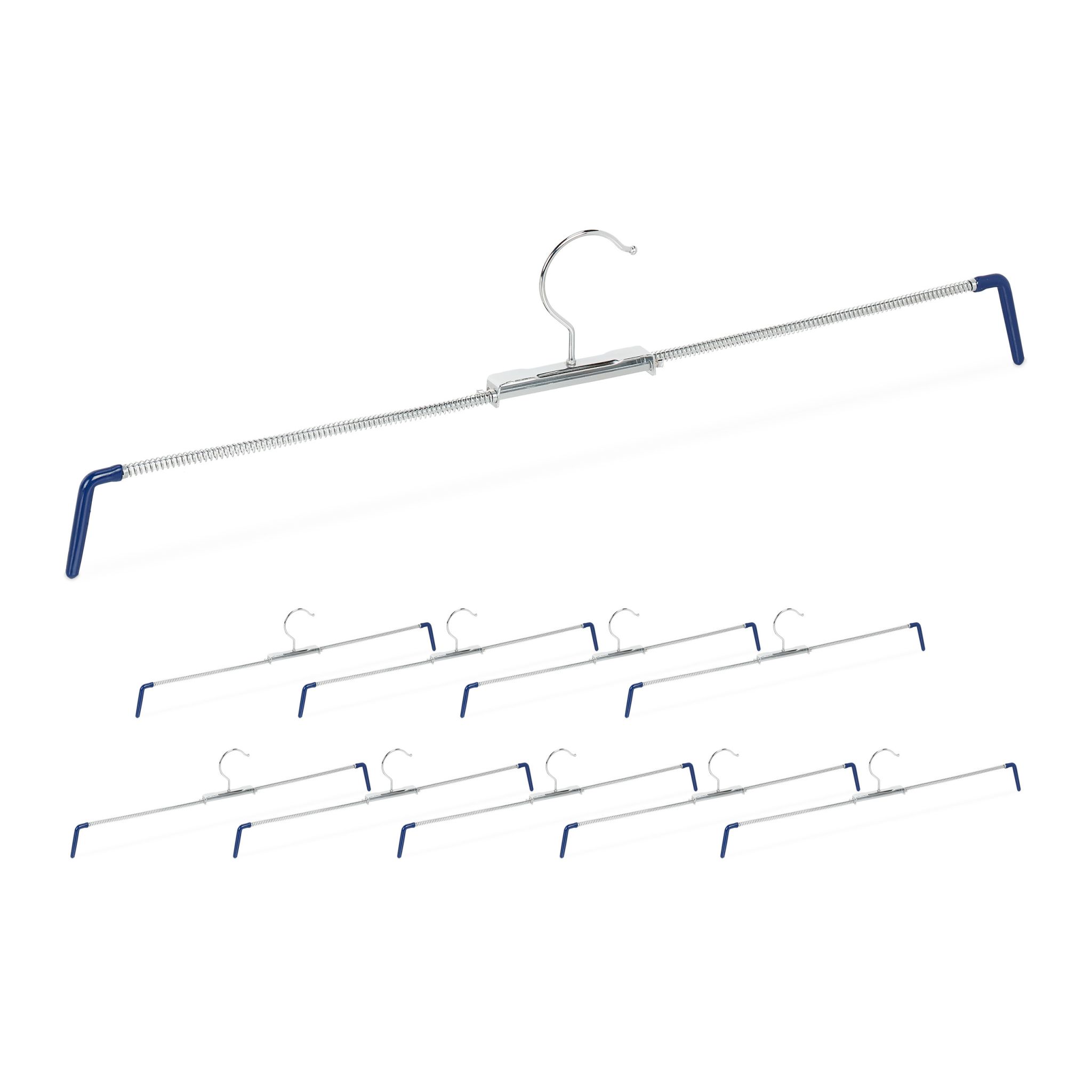 Hosenspannbügel 10er-Set Dunkelblau-Silber