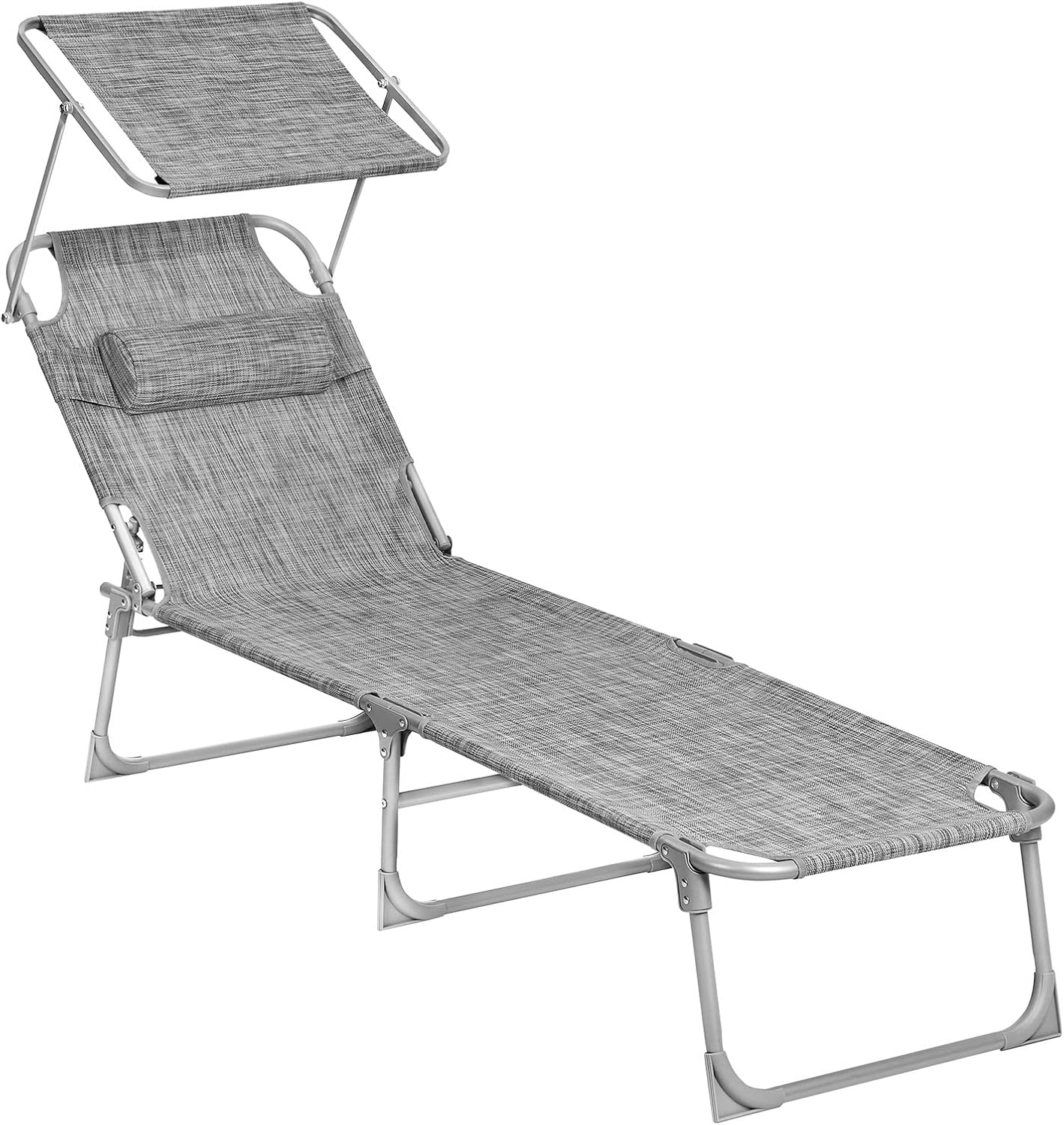 Sonnenliege klappbar 150kg grau meliert Stoff