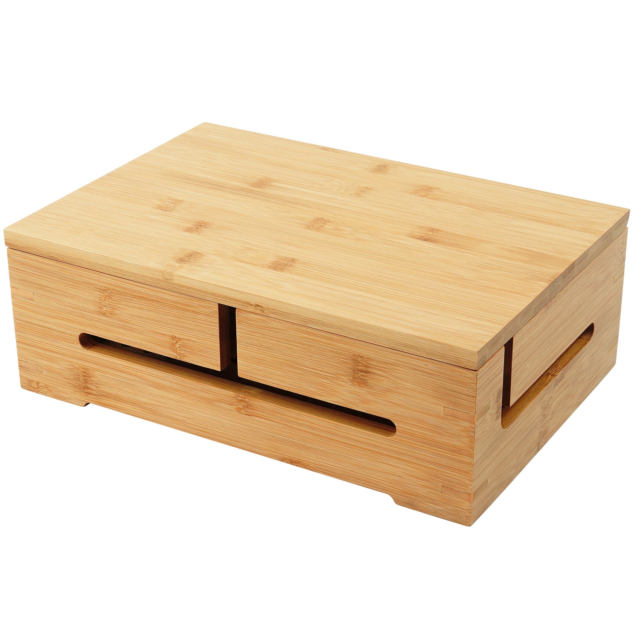 Kabelbox mit Magnetdeckel Bambus Hellbraun