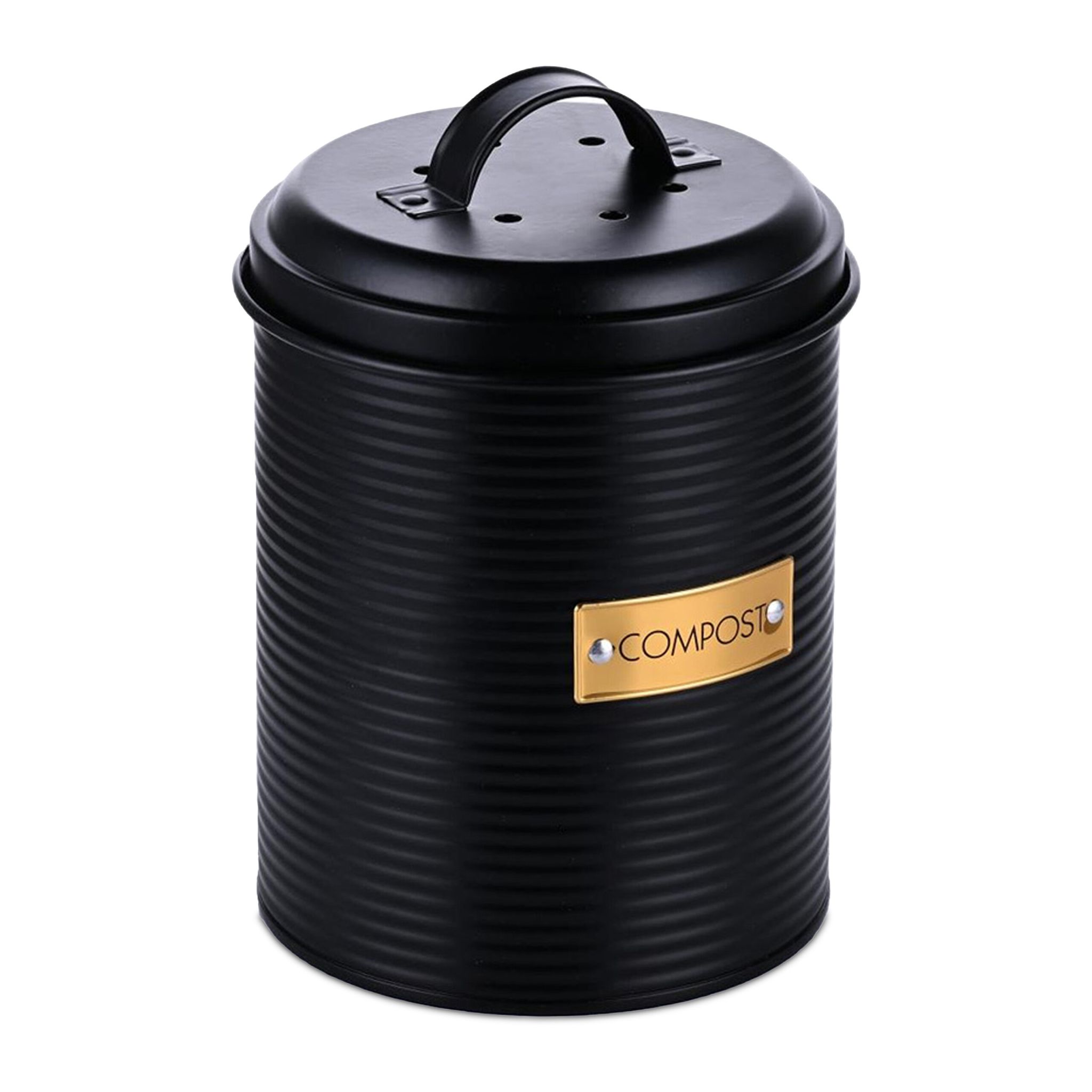 Komposteimer mit Geruchsfilter 2,5L Gold-Schwarz