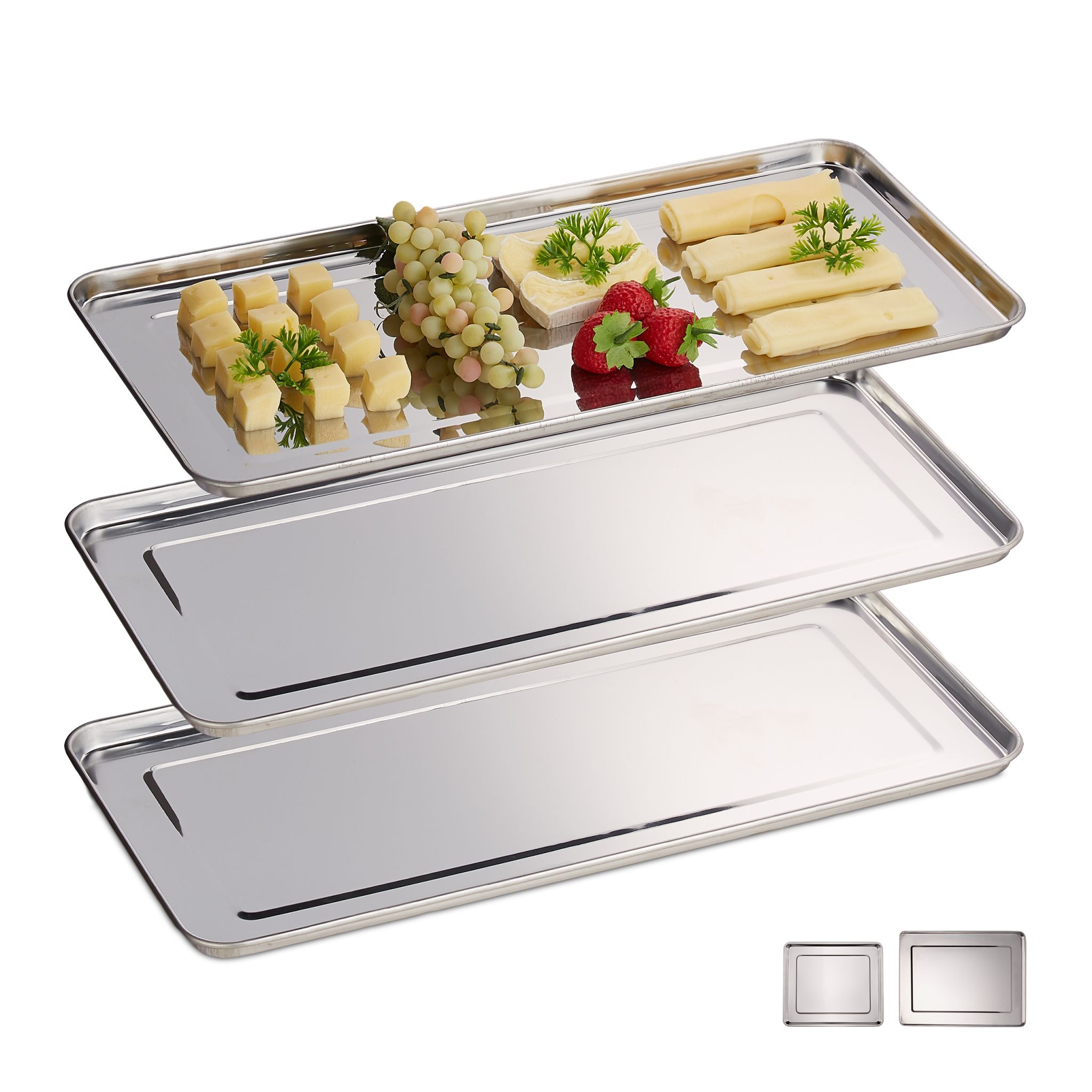 Servierplatte 3er-Set Silber