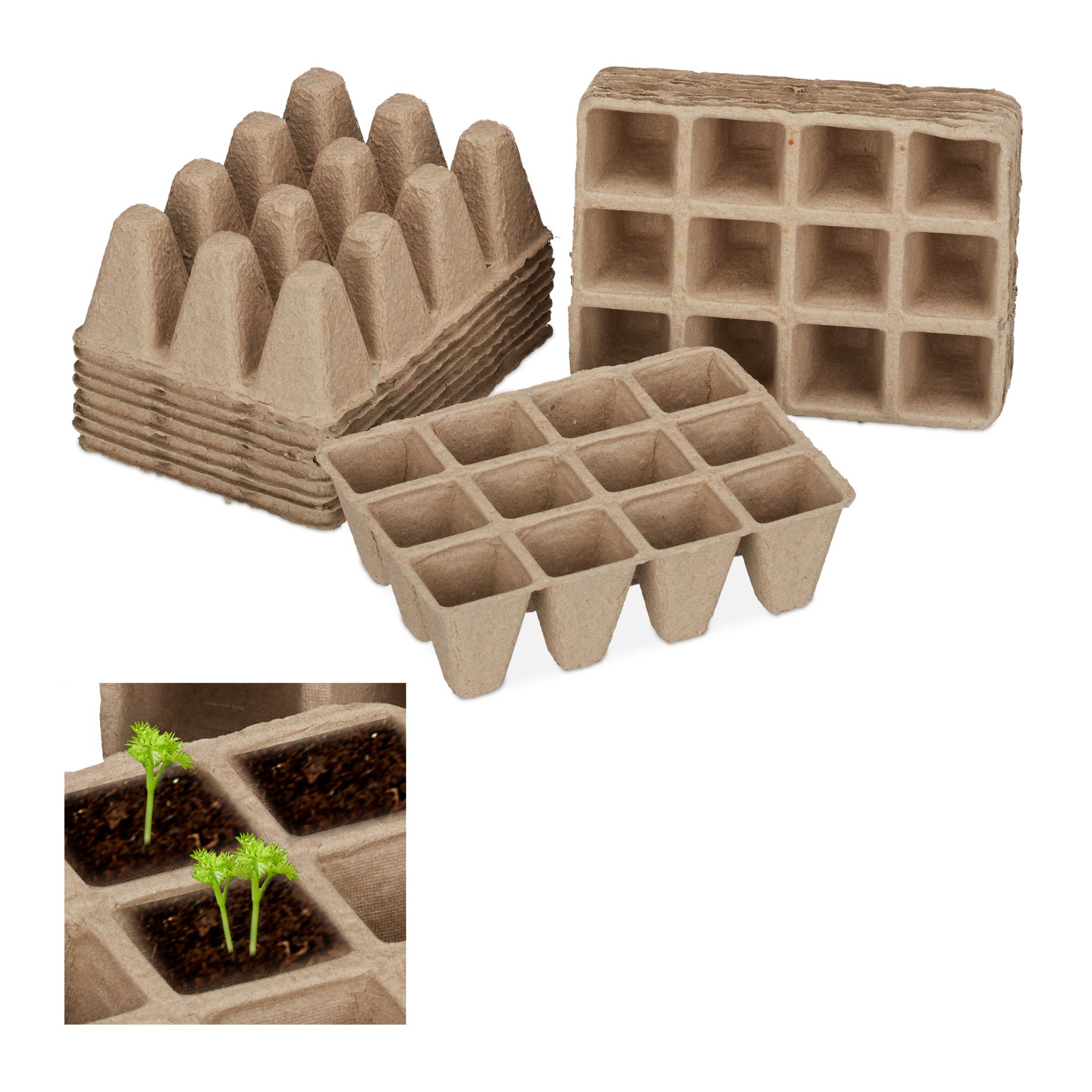 Eckige Anzuchttöpfe Beige
