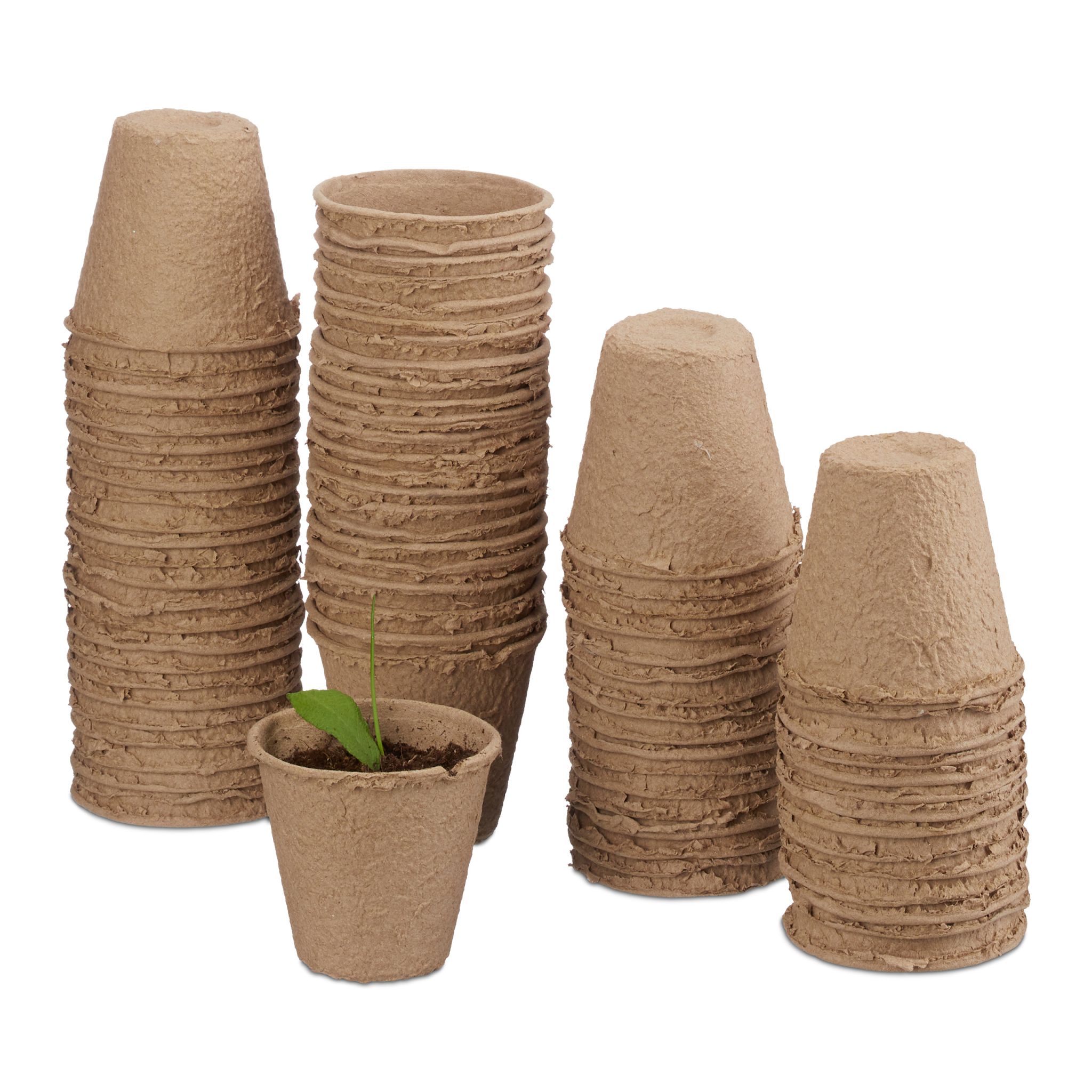 Abbaubare Anzuchttöpfe 80er-Set Beige