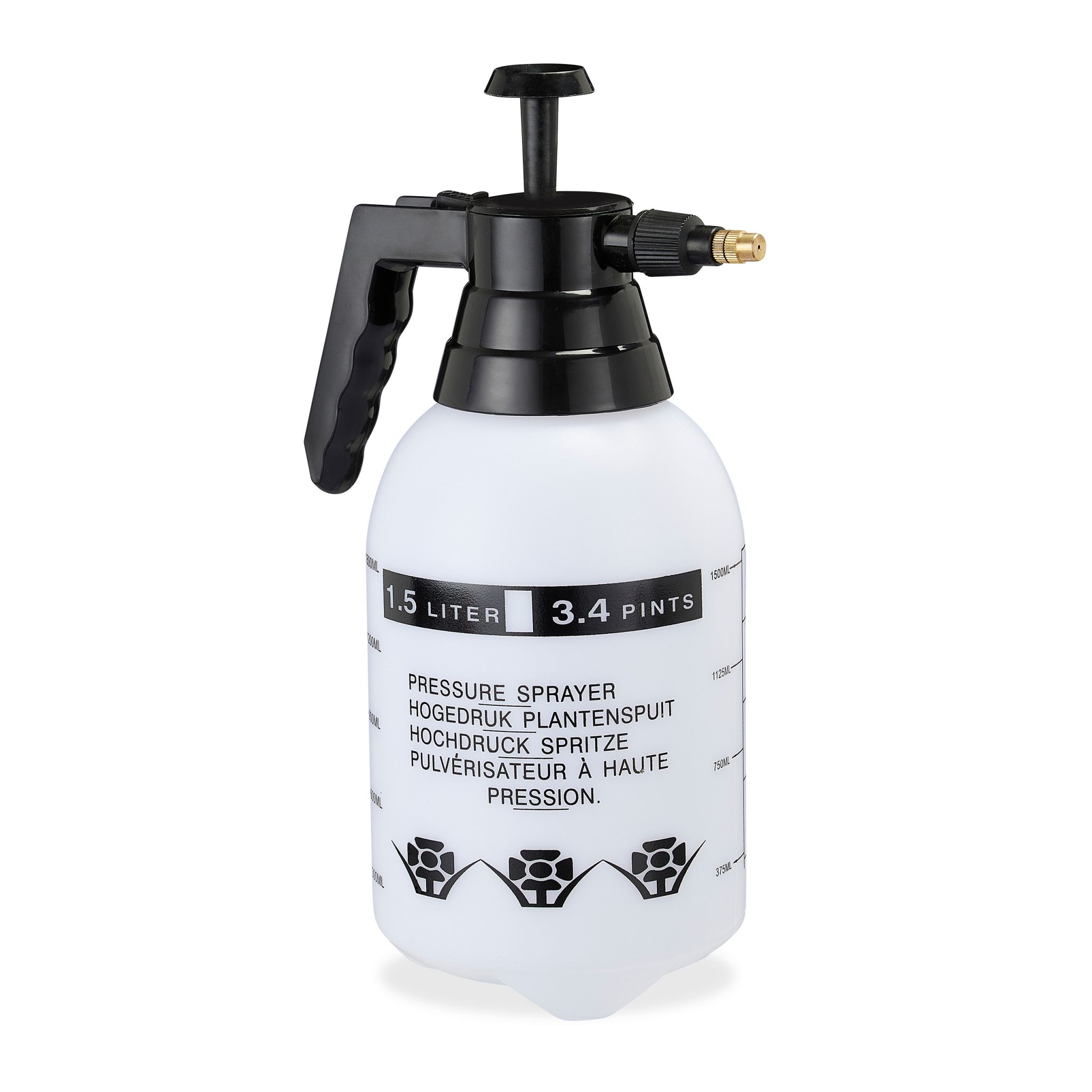 Pumpsprühflasche 1,5 Liter Weiss-Schwarz
