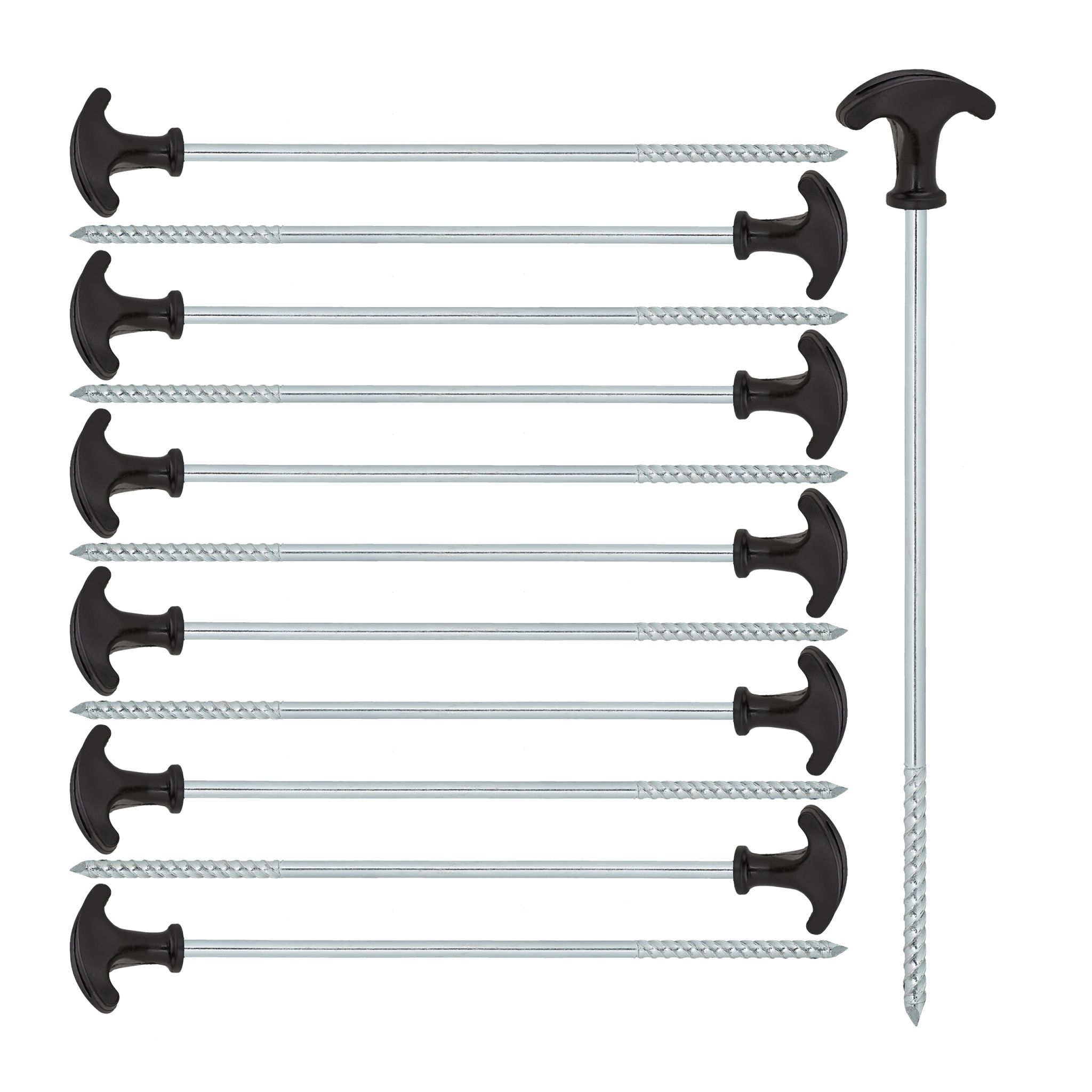 Schraubhering 12er-Set Schwarz-Silber