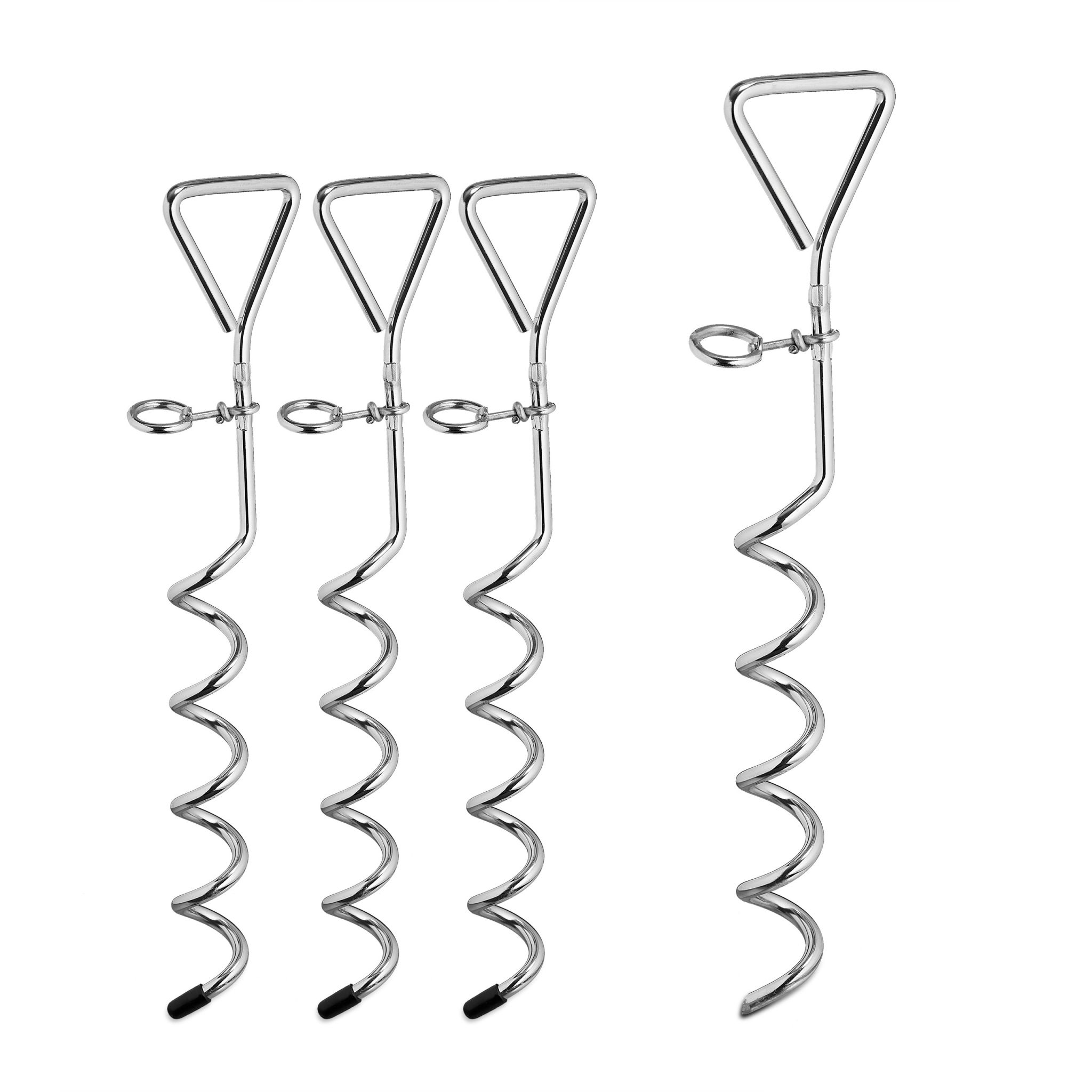 Spiralhering Stahl 4er-Set Silber