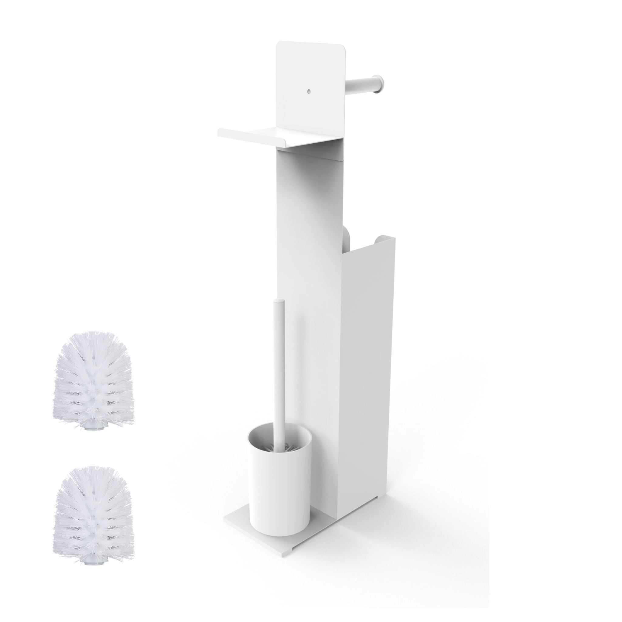 WC Garnitur mit Ersatzrollenhalter Weiss