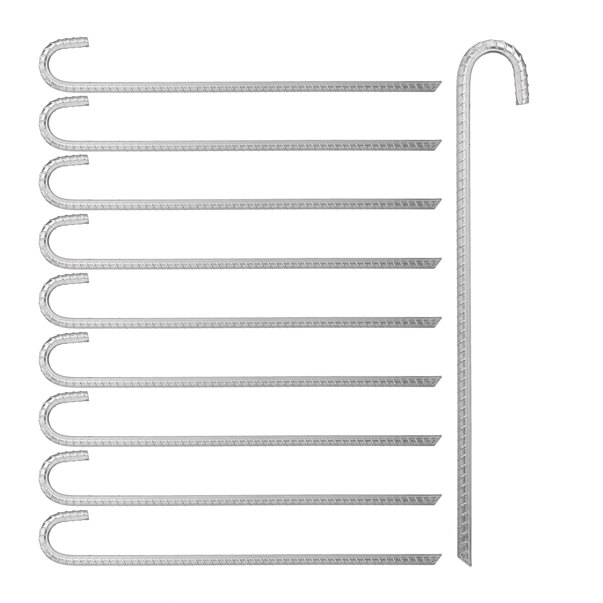 Bodenanker 45cm 10er-Set Silber